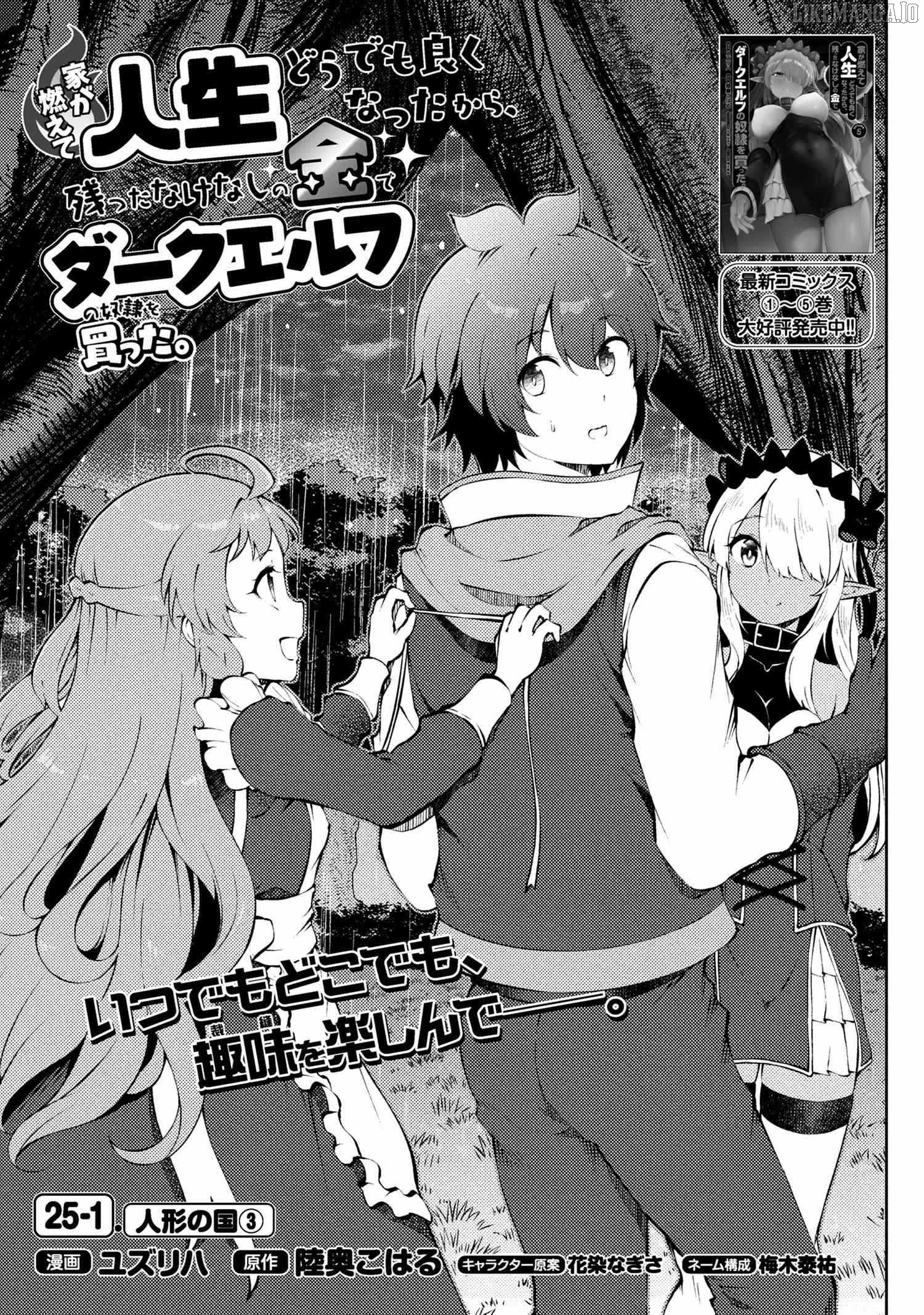 Ie ga Moete Jinsei Dou Demo Yoku Natta kara, Nokotta Nakenashi no Kin de Dark Elf no Dorei o Katta Chapter 25 - page 1