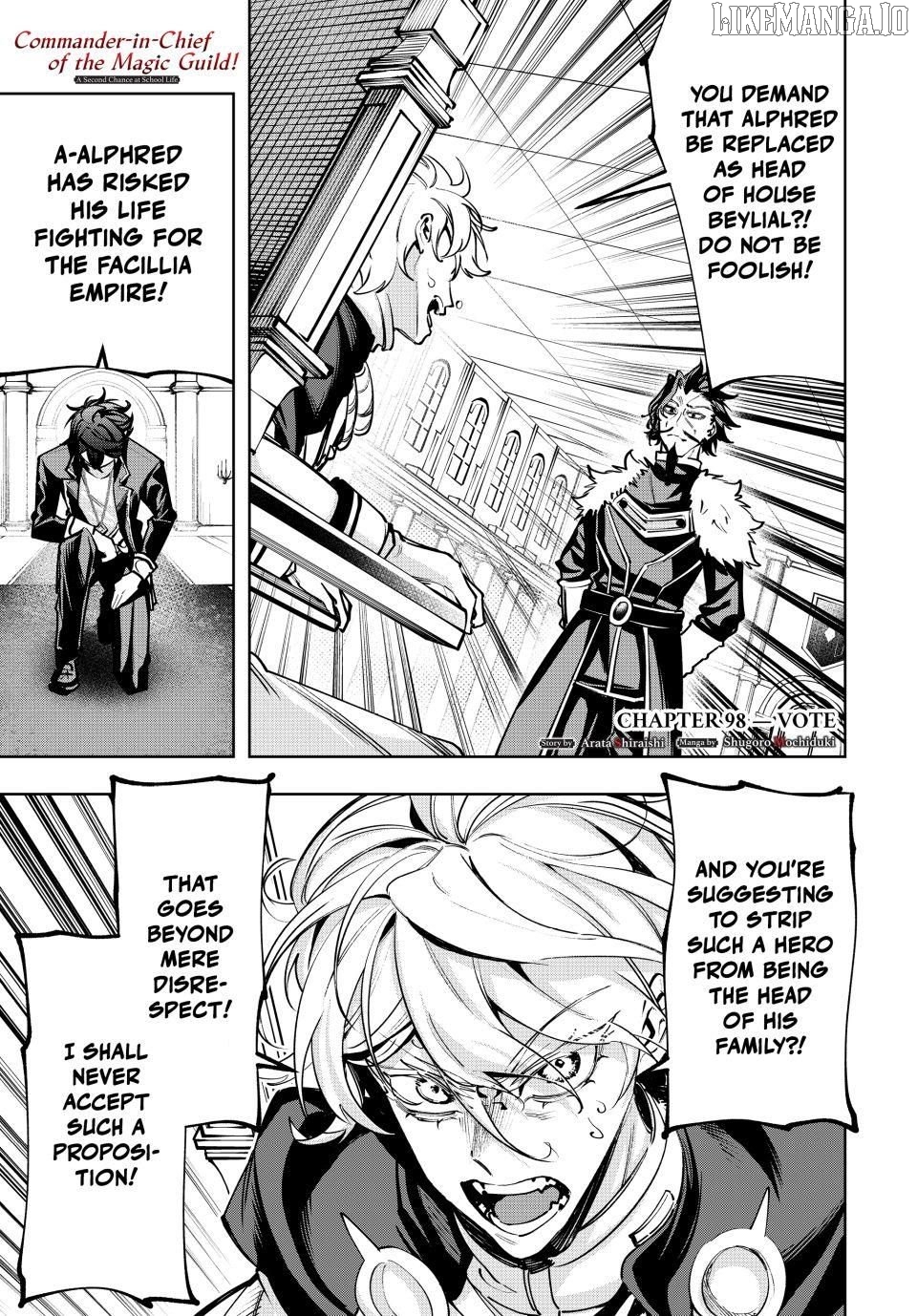 Majutsu Guild Sousui ~Umarekawatte Imasara Yarinaosu Nidome no Gakuin Seikatsu~ Chapter 98 - page 1