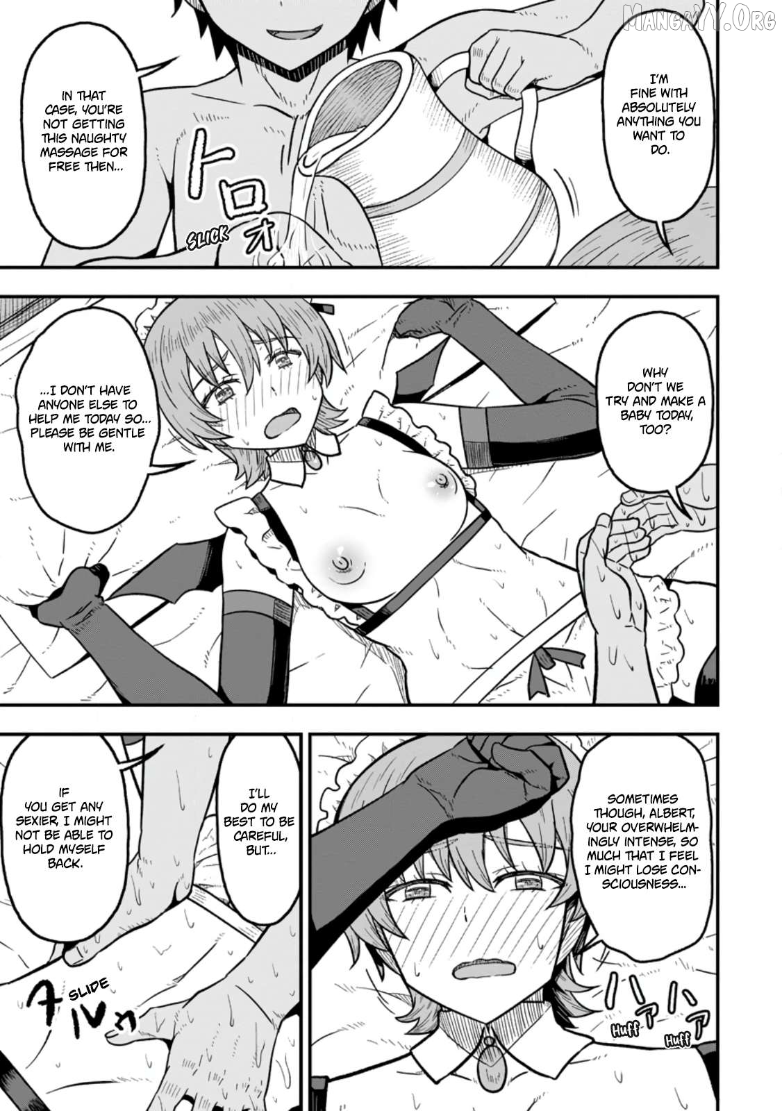 Isekai Saikyou no Yome desu ga, Yoru no Tatakai wa Ore no Hou ga Tsuyoi You desu ~Chiryaku o Ikashite Nariagaru Harem Senki~ Chapter 27 - page 11