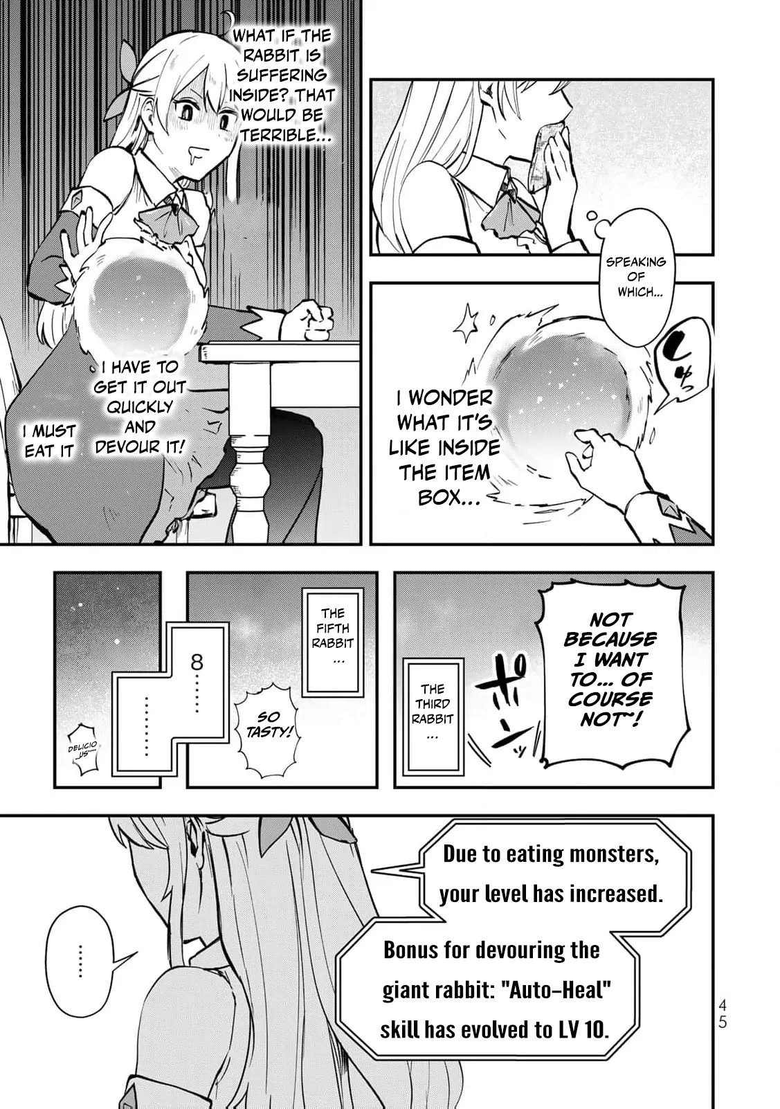 [Pakupaku desu wa] Tsuihousareta Ojou-sama no "Monster wo Taberu Hodo Tsuyoku Naru" Skill wa, 1-shoku de 1 Level Up suru Zendaimimon no Saikyou Skill deshita. 3-nichi de Jinrui Saikyou ni narimashita wa~! Chapter 10 - page 13