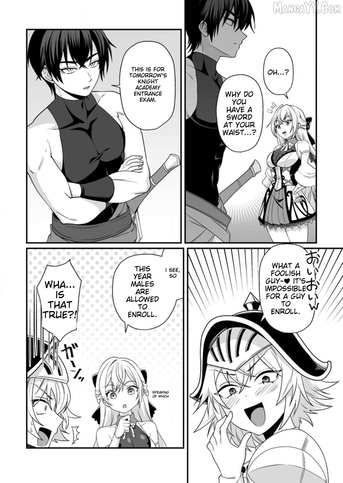 Teisou Gyakuten Sekai De Yuiitsu No Otoko Kishi No Ore, Onna Kishi Gakuen Ni Nyuugaku Shitara Nazeka Eiyou Atsukai Sareta ~Zetsurin Skill De Harem Musou~ Chapter 2.2 - page 2