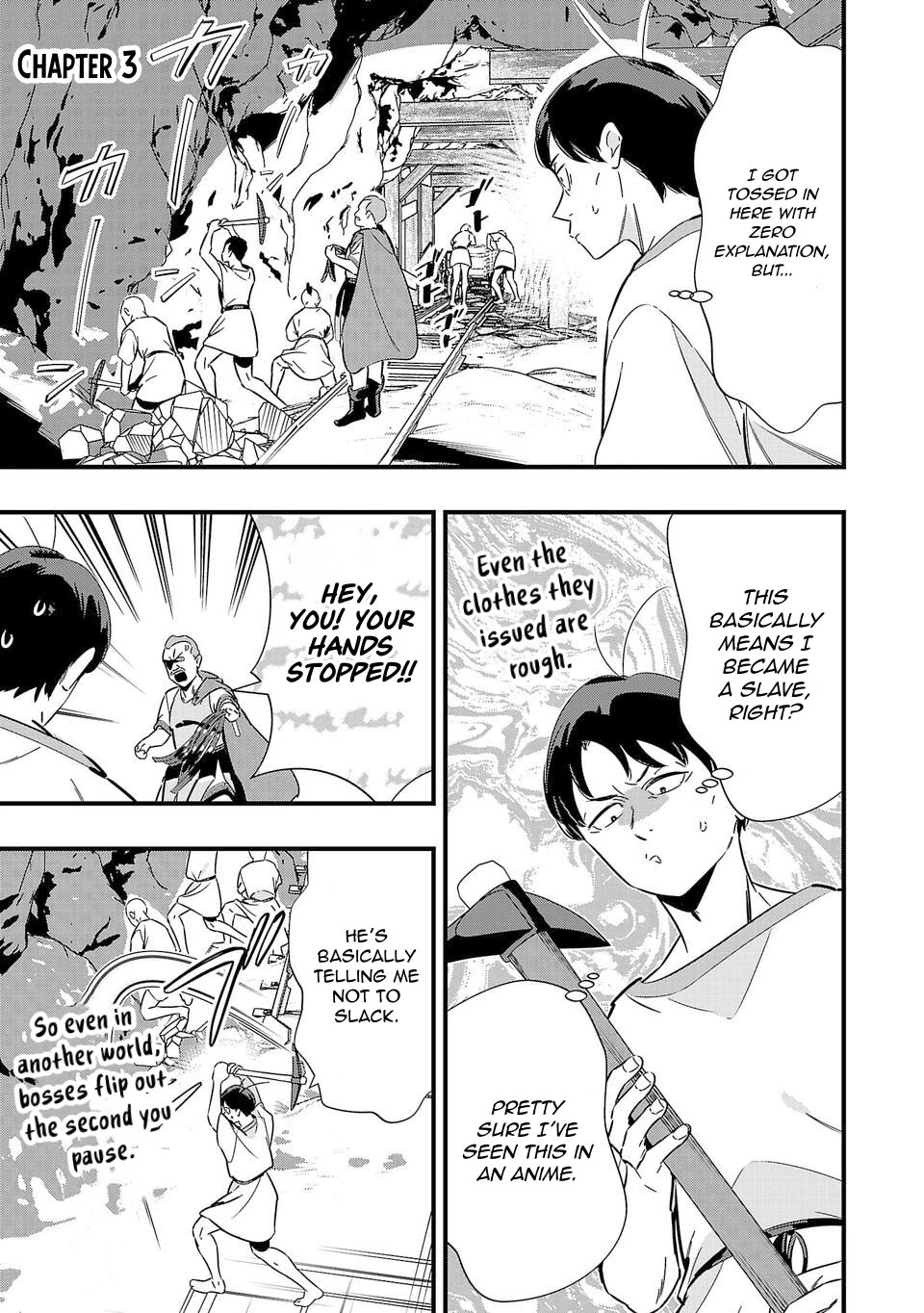 Unconventional Isekai: Isn’t It Too Much of a Black-Company Treatment to Fight Hordes of Monsters without Magic? Chapter 3 - page 1