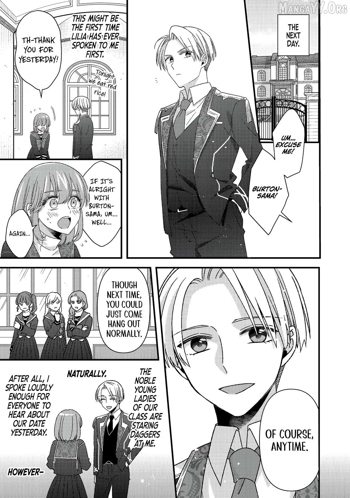Mob Douzen No Akuyaku Reijou Wa Dansou Shite Kouryaku Taishou No Za O Nerau Chapter 11.2 - page 3