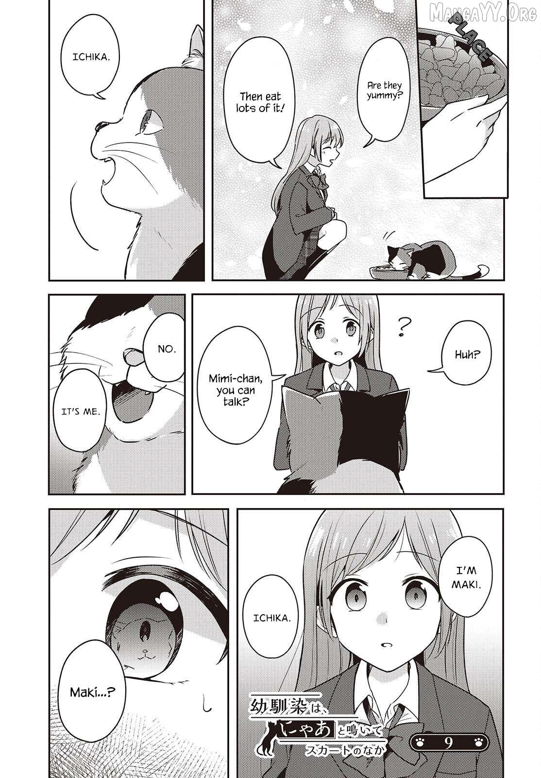Osananajimi wa, Nyaa to Naite Skirt no Naka. Chapter 9 - page 1