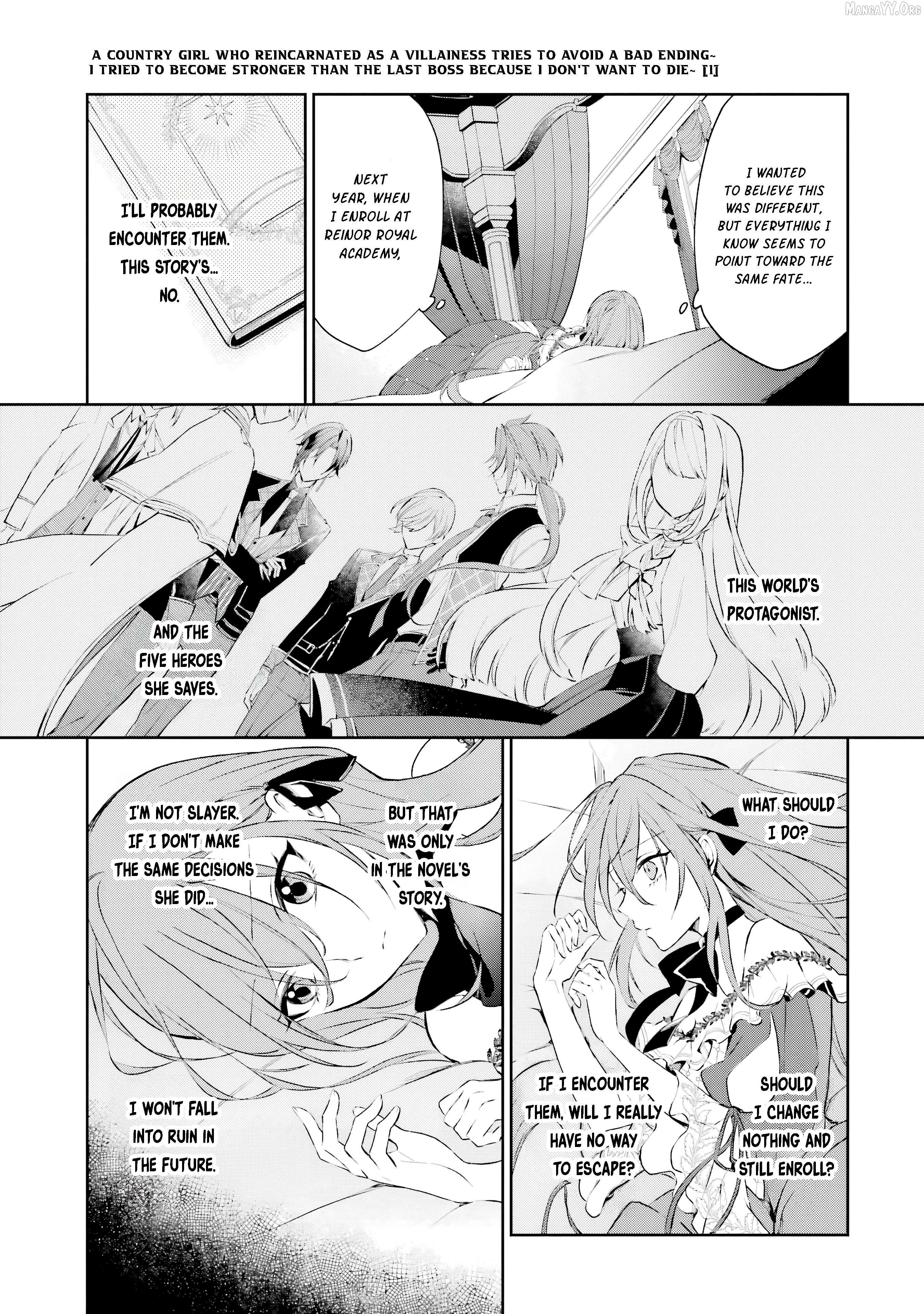 Akuyaku Reijou ni Tensei Shita Inaka Musume ga Bad End Kaihi ni Idomu Hanashi - Shinitakunai no de Last Boss Yori Tsuyoku Natte Mita Chapter 2 - page 4