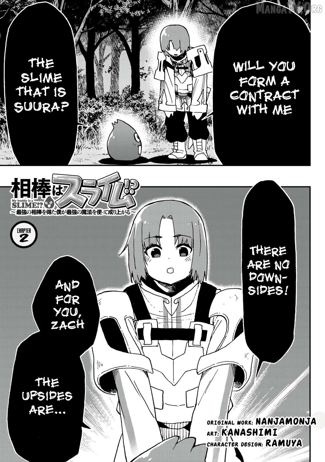 Aibou wa Slime!? ~Saikyou no Aibou o Eta Boku ga Saikyou no Mahou o Tsukatte Nariagaru~ Chapter 2 - page 1