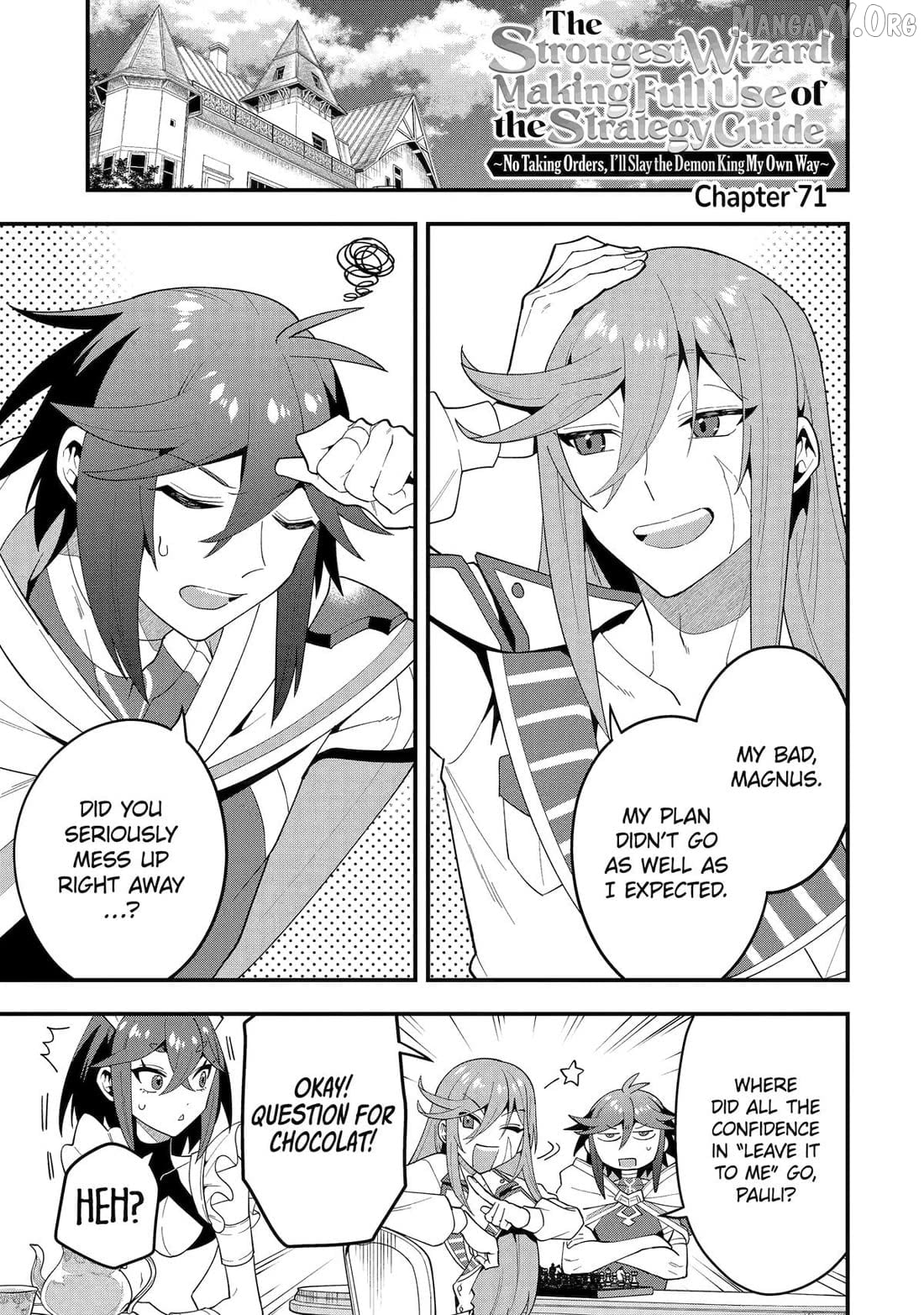 Kouryakuhon o Kushi Suru Saikyou no Mahoutsukai ~< Meirei sa Sero > to wa Iwa Senai Oreryuu Mao Tobatsu Saizen Ruuto ~ Chapter 71 - page 1
