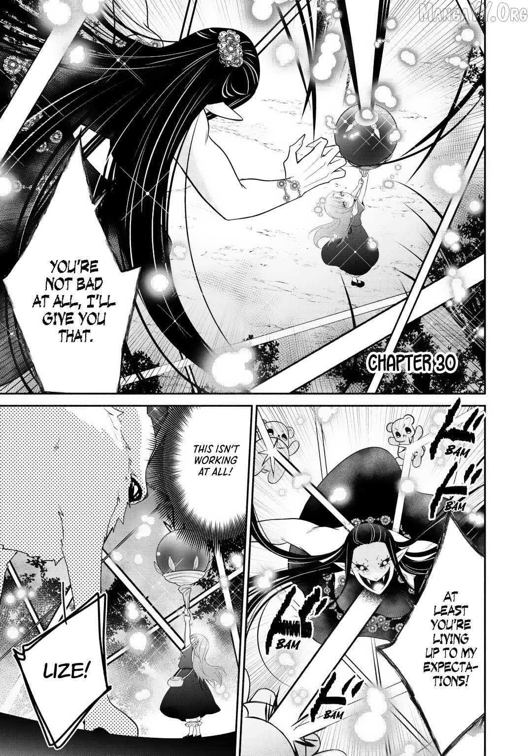 Tensei Youjo. Kamikemono to Ouji to, Saikyou no Ojisan Youhei-dan no Naka de Ikiru. Chapter 30 - page 1