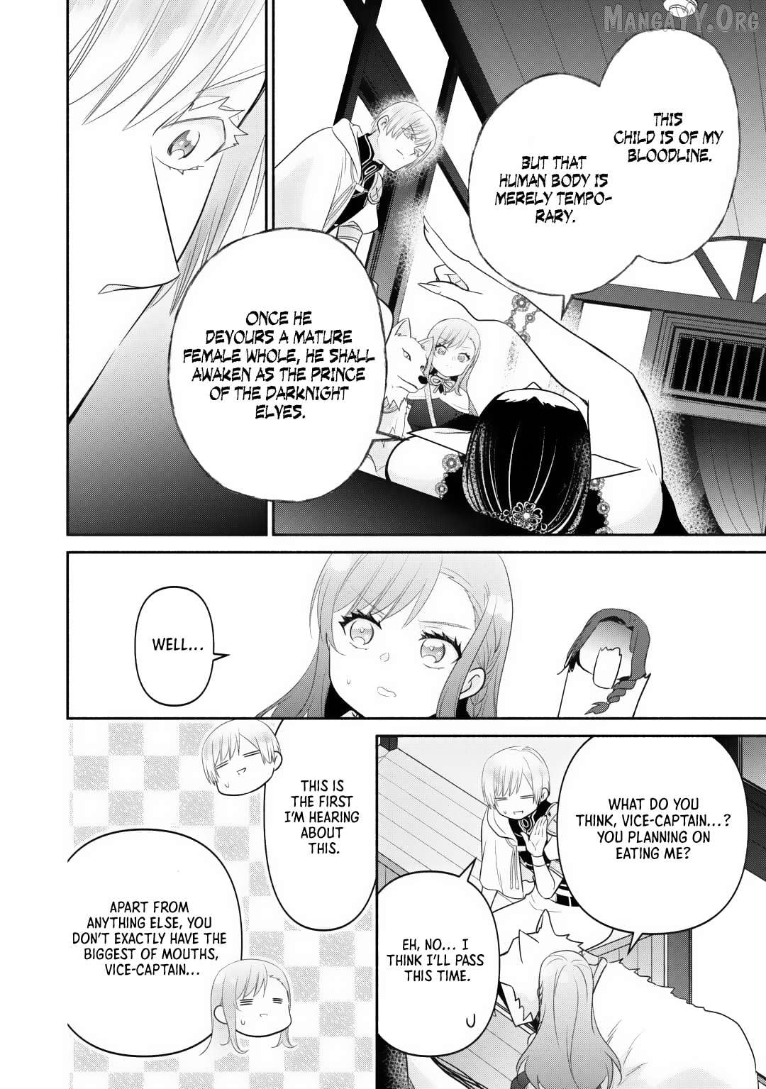 Tensei Youjo. Kamikemono to Ouji to, Saikyou no Ojisan Youhei-dan no Naka de Ikiru. Chapter 30 - page 11