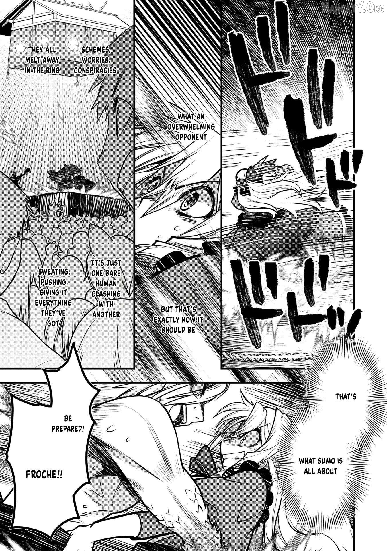 Oozumou Reijou ~Seijo ni Hirateuchi wo Kuratta Shunkan Sumou Budatta Zense wo Omoidashita Akuyaku Reijou no Watashi wa sute Neko Ouji ni Chanko wo Furumaitai Haadosukoidosukoi~ Chapter 13 - page 34