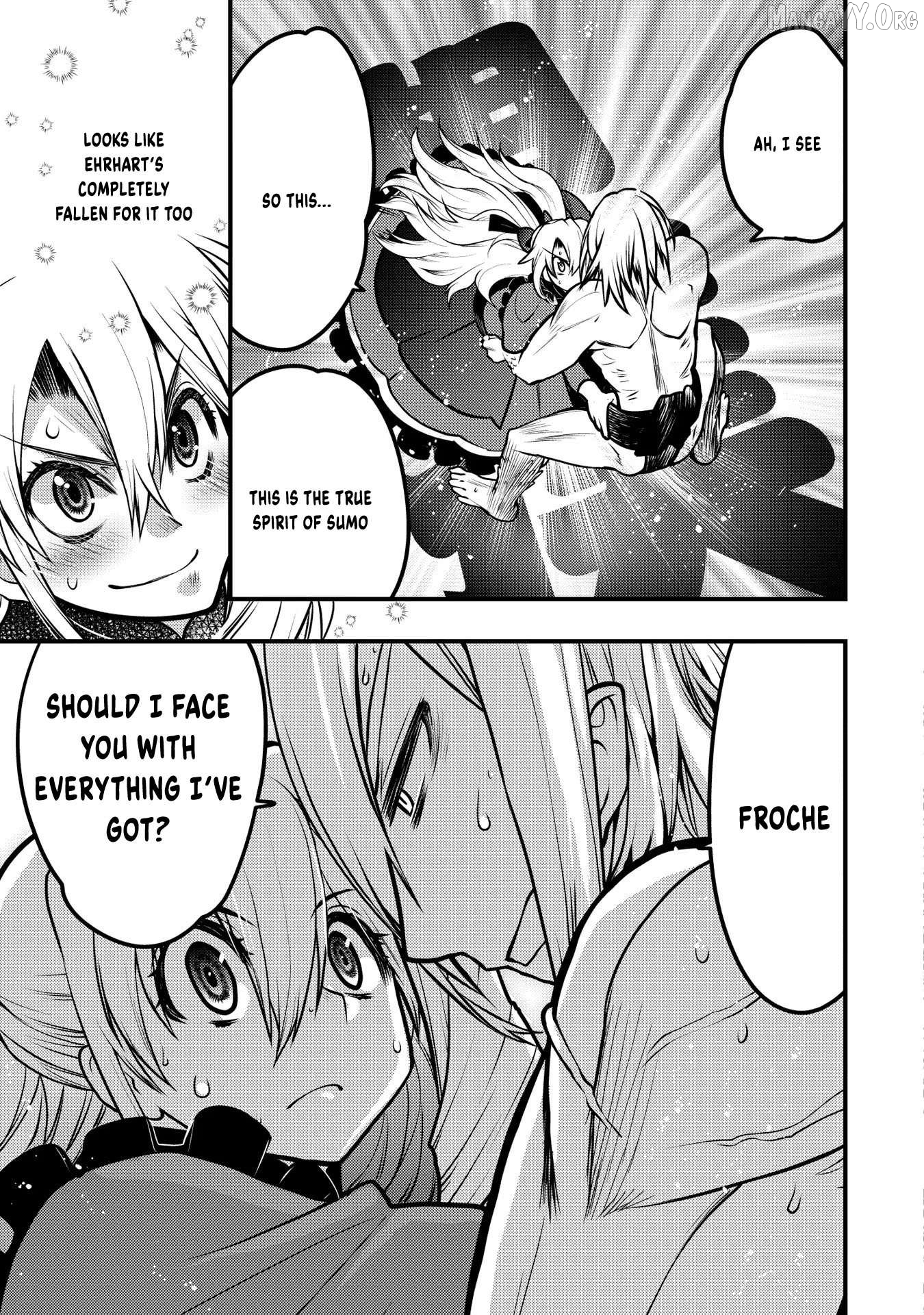 Oozumou Reijou ~Seijo ni Hirateuchi wo Kuratta Shunkan Sumou Budatta Zense wo Omoidashita Akuyaku Reijou no Watashi wa sute Neko Ouji ni Chanko wo Furumaitai Haadosukoidosukoi~ Chapter 13 - page 38