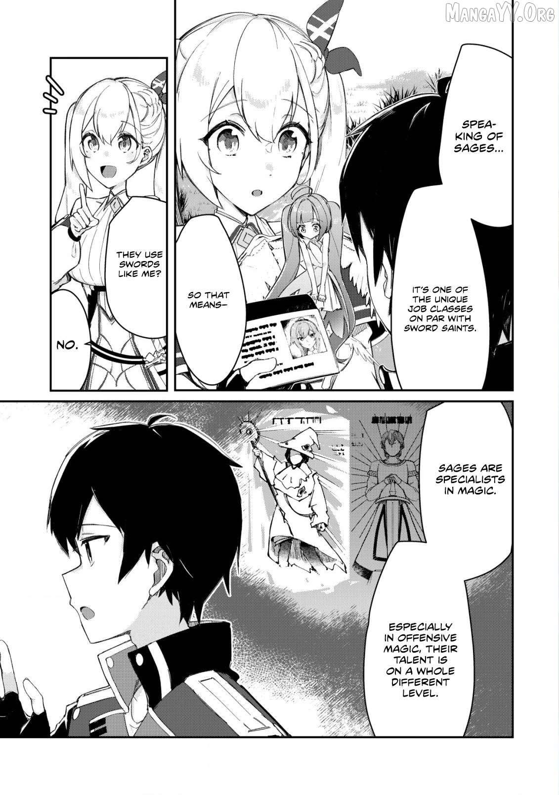 Tsuihousareta Fuyo Mahoutsukai no Nariagari ~Yuusha Party wo Kage kara Sasaeteita to Shiranakatta node Modotte Koi? "Kensei" to "Kenja" no Bishoujo-tachi ni Kakomarete Shiawase nano de Modorimasen~ Chapter 11 - page 1