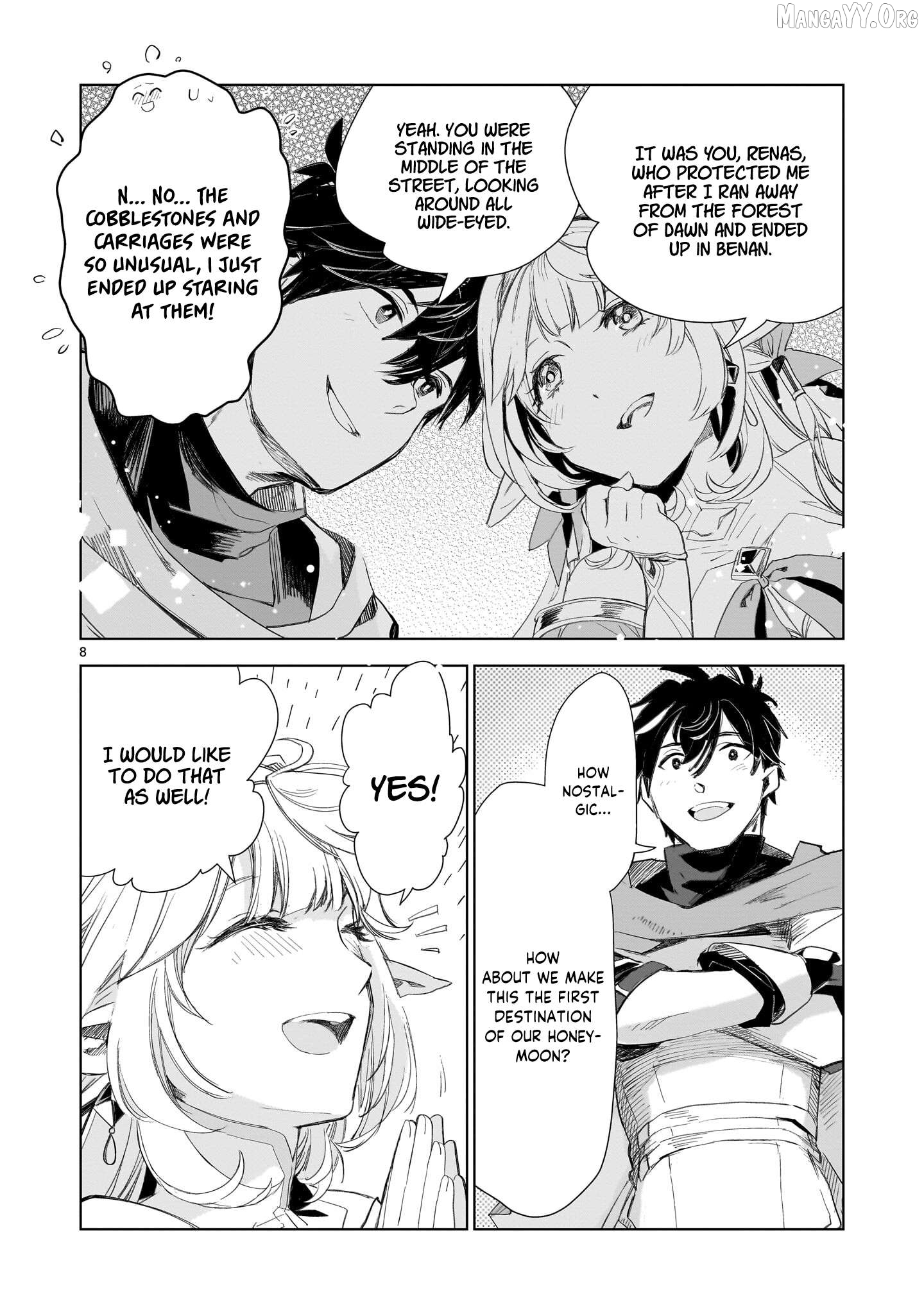 Erufu tsuma to hajimeru yūkyū no tabi densetsu no yūsha, aisuru Erufu totomoni 100 nen mae ni sukutta sekai o tabisuru Chapter 2 - page 8