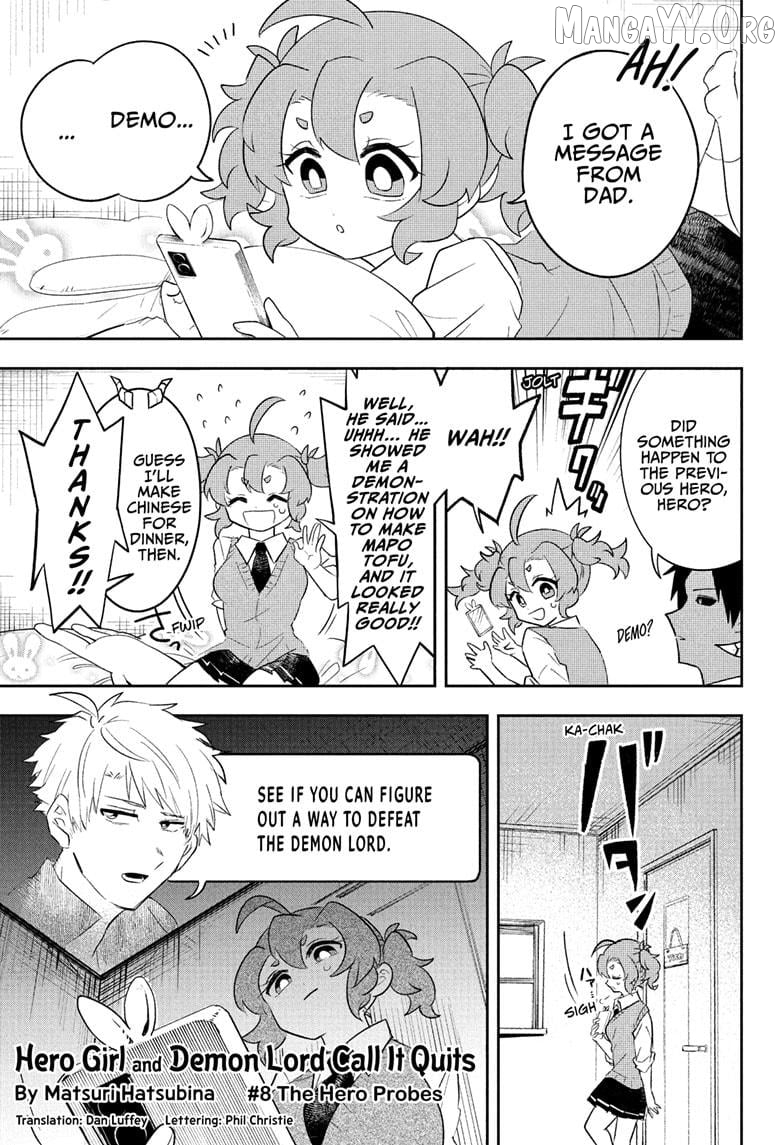 Hero Girl and Demon Lord Call It Quits Chapter 8 - page 1