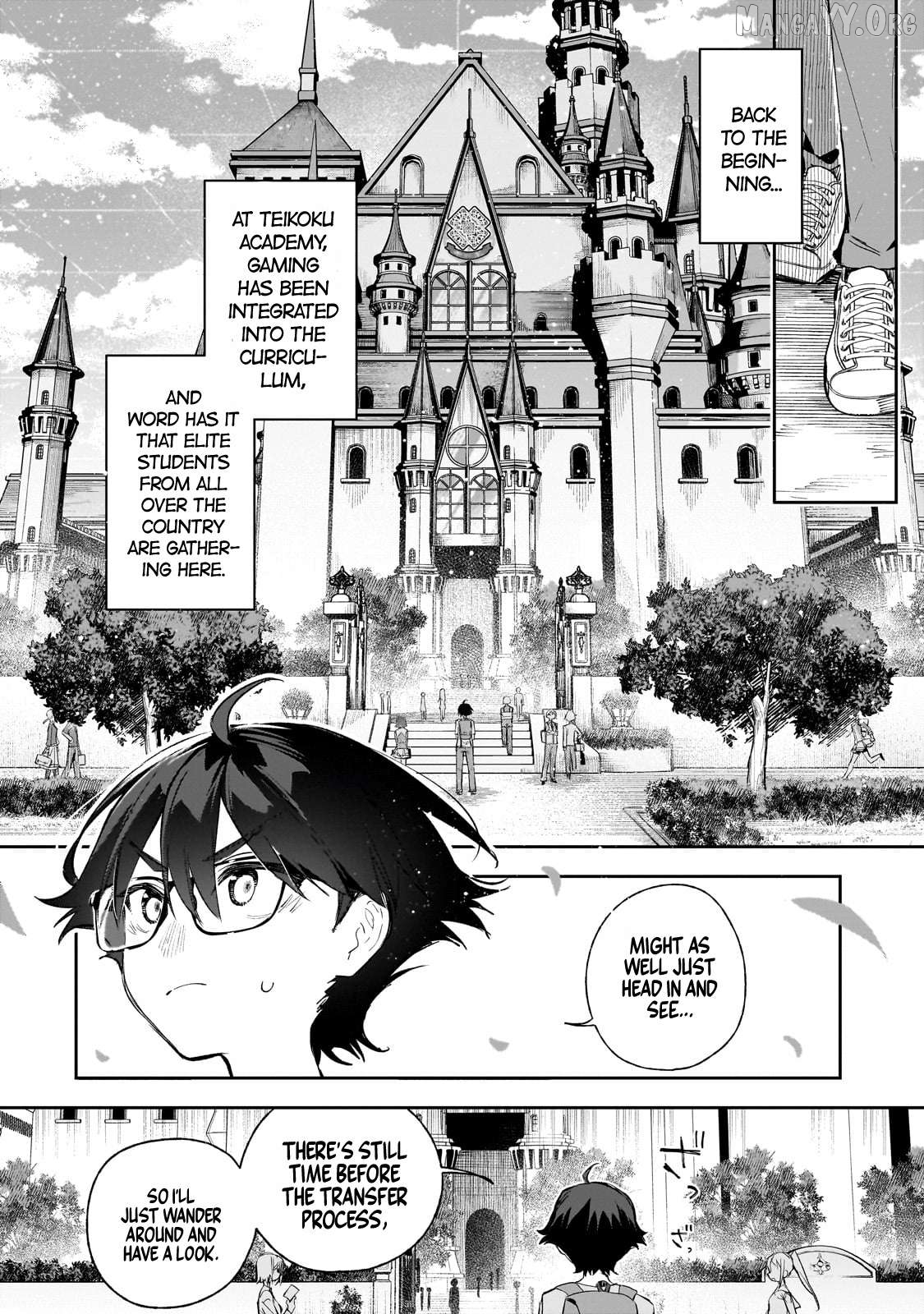 Ore wa Gakuen Zunou Battle no Ensyutsuka!: Jishou Mob ga Kage kara Egaku Saikyou Shujinkou Musou Scenario Chapter 1 - page 22
