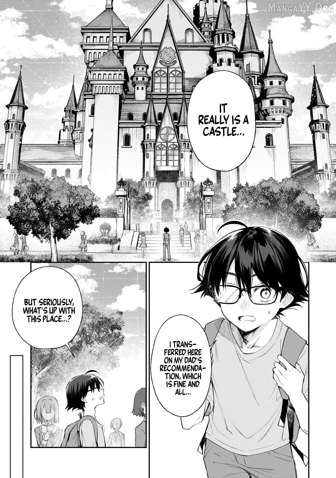 Ore wa Gakuen Zunou Battle no Ensyutsuka!: Jishou Mob ga Kage kara Egaku Saikyou Shujinkou Musou Scenario Chapter 1 - page 4