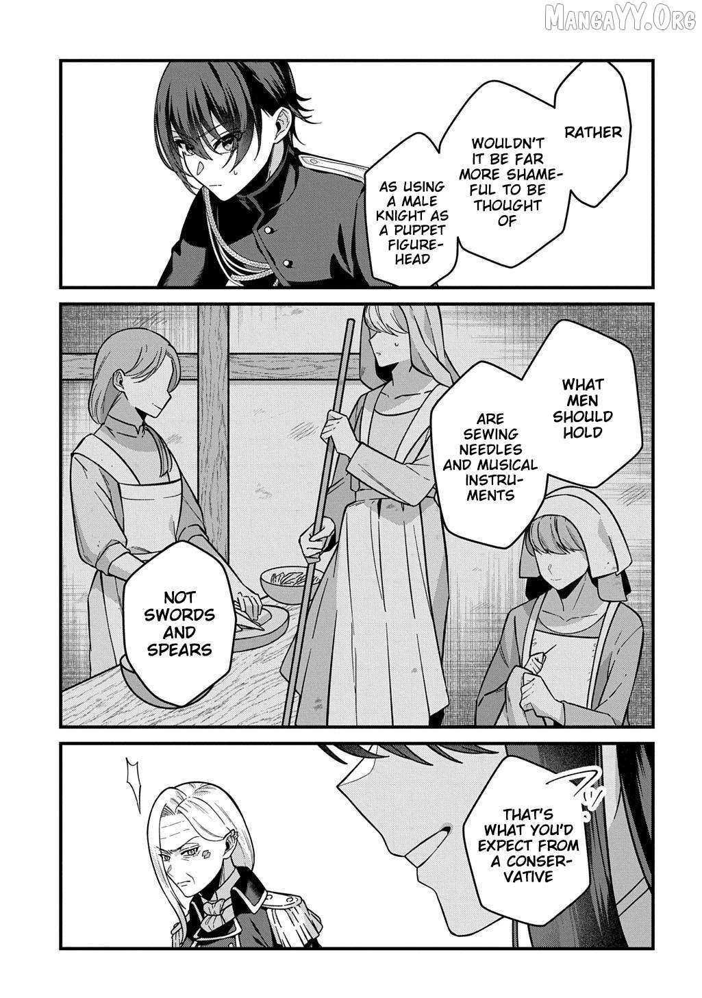 Teisou Gyakuten Sekai de Nariagari wo Mezashite Otoko Kishi ni Natta Boku wa, Yarimoku Onna-tachi ni Karada wo Neraware Makuru Chapter 1 - page 46