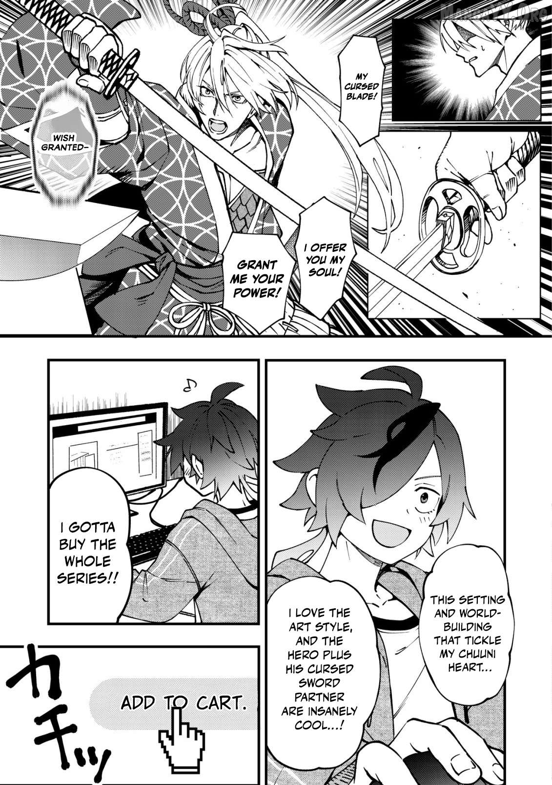 Tsuuhan De Katsuta Yoto Ga Gachi Chidatsuta Tameshigiri Shitara Kukan Ga Sakete Isekai Ni Tobasareta Ageku, Densetsu No Yushiya Da to Kanchigai Sarete Komatsute Imasu Bureibu Bunko Chapter 1 - page 7
