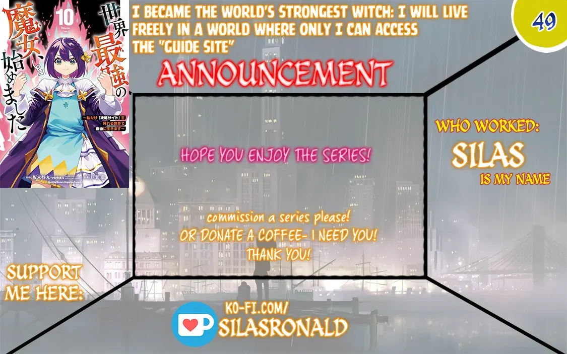I Became The World's Strongest Witch, ~I Will Live Freely In A World Where Only I Can Access The "guide Site"~ Chapter 49 - page 1