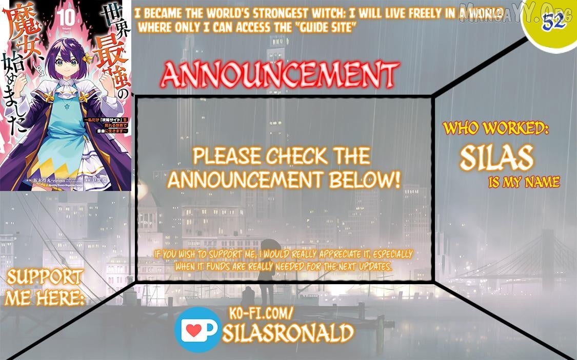 I Became The World's Strongest Witch, ~I Will Live Freely In A World Where Only I Can Access The "guide Site"~ Chapter 52 - page 1