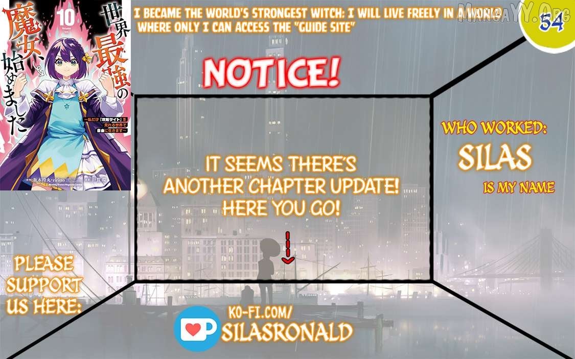 I Became The World's Strongest Witch, ~I Will Live Freely In A World Where Only I Can Access The "guide Site"~ Chapter 54 - page 1