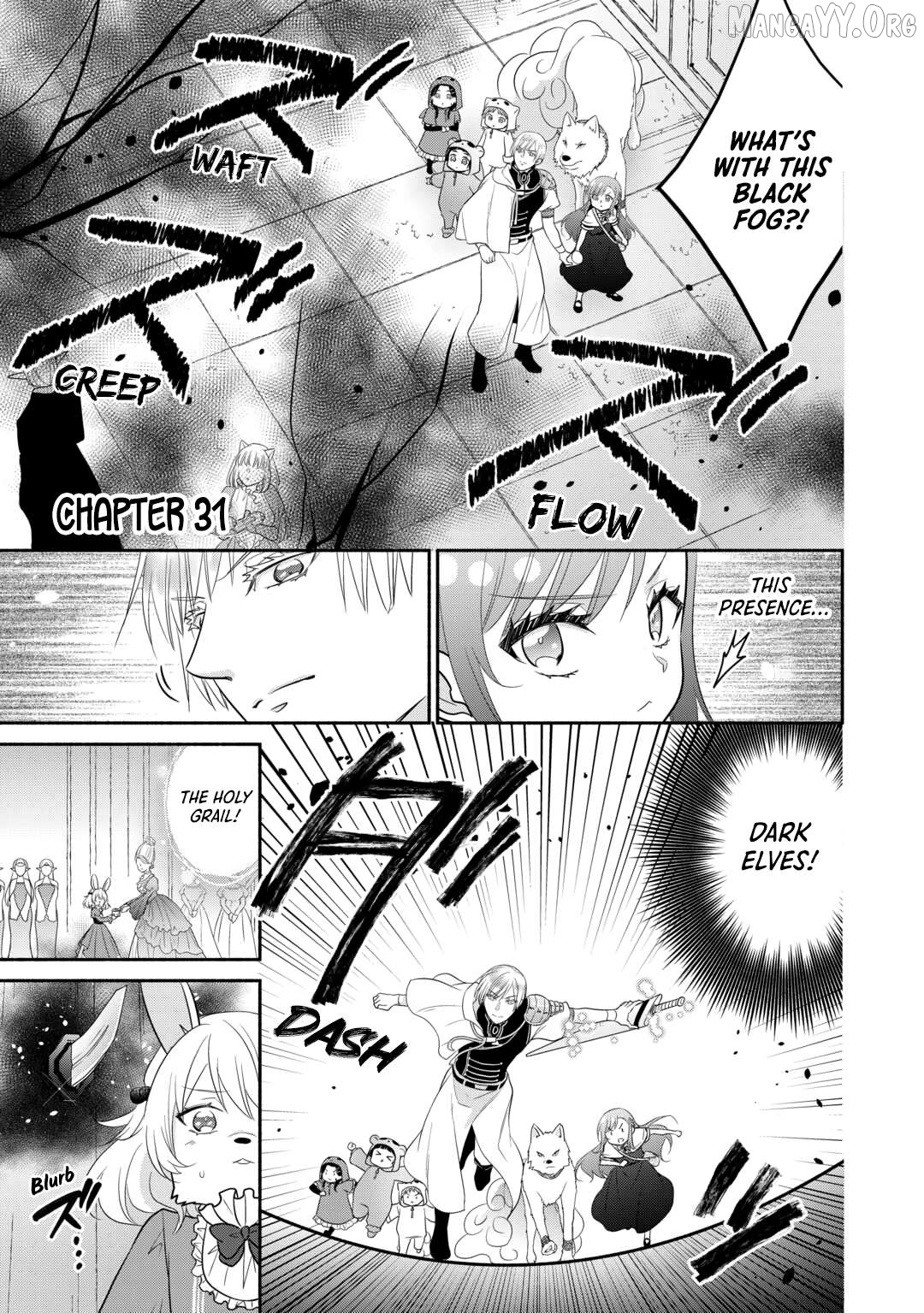Tensei Youjo. Kamikemono to Ouji to, Saikyou no Ojisan Youhei-dan no Naka de Ikiru. Chapter 31 - page 1