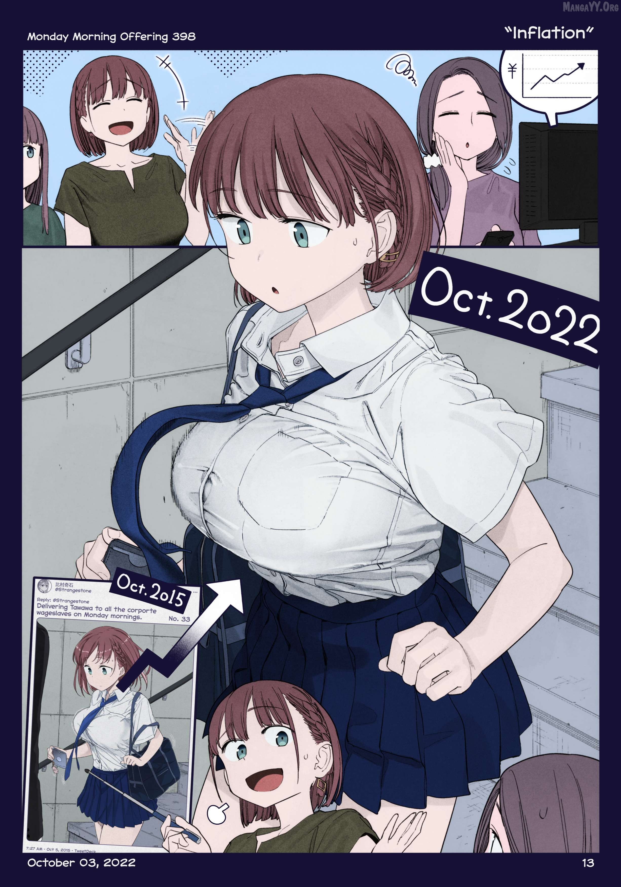 Getsuyoubi No Tawawa (Twitter Webcomic) (Fan Colored) Chapter 44 - page 13