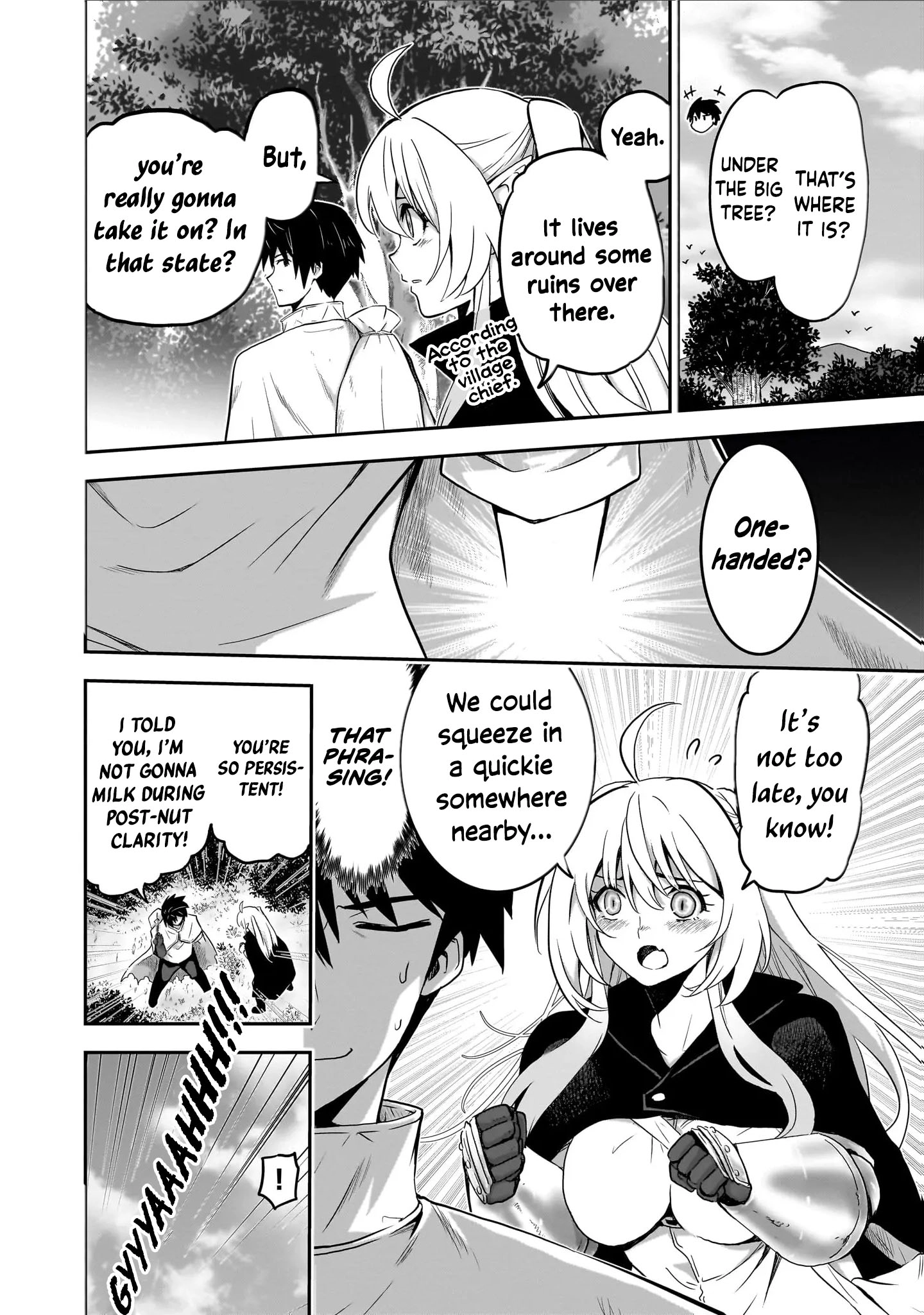 Milk-shibori Hunter no Isekai Sakunyuuki ~Nouka no Saenai Otoko ga Arayuru Shuzoku no Chiku-B o Moteasobi-toriko ni Suru~ Chapter 4 - page 5
