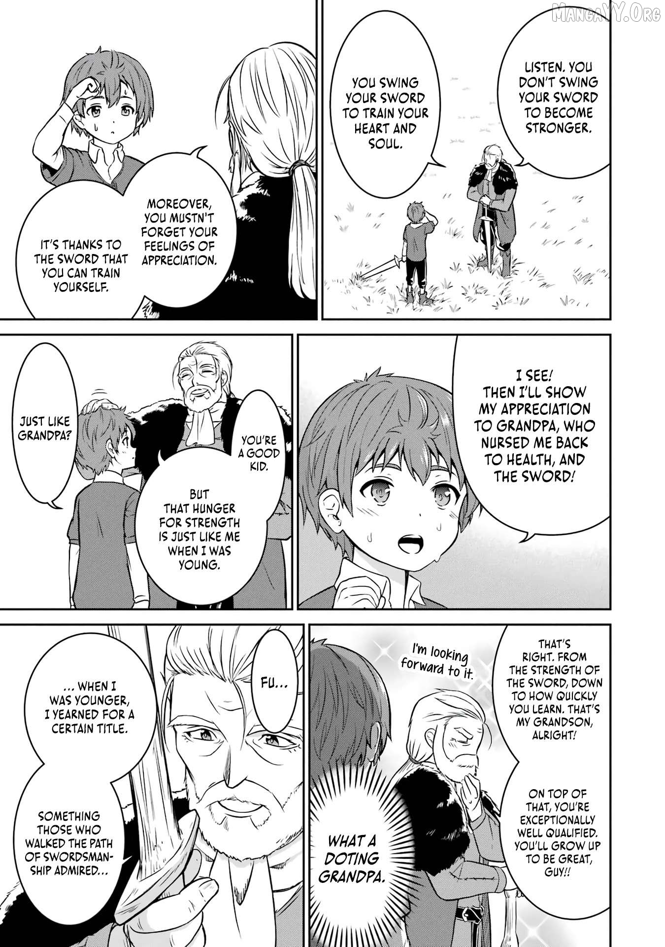Ossan Boukensha no Okureta Eiyuu-tan - Kansha no Suburi o 1 nichi 1 man Kaishite itara, Kensei ga Deshi-iri Shigan ni Yatte Kita Chapter 1 - page 21