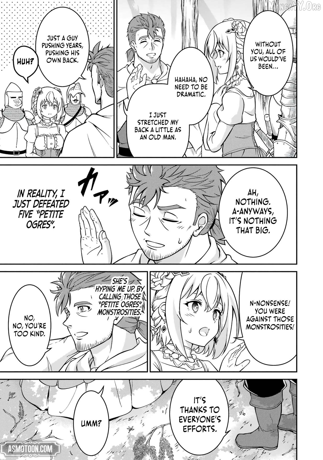 Ossan Boukensha no Okureta Eiyuu-tan - Kansha no Suburi o 1 nichi 1 man Kaishite itara, Kensei ga Deshi-iri Shigan ni Yatte Kita Chapter 1 - page 92