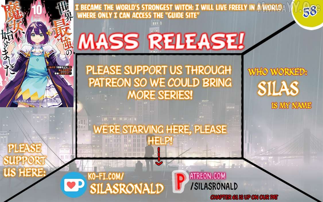 I Became The World's Strongest Witch, ~I Will Live Freely In A World Where Only I Can Access The "guide Site"~ Chapter 58 - page 1
