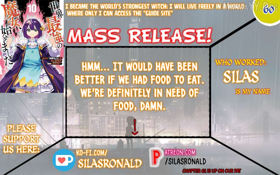 I Became The World's Strongest Witch, ~I Will Live Freely In A World Where Only I Can Access The "guide Site"~ Chapter 60 - page 1