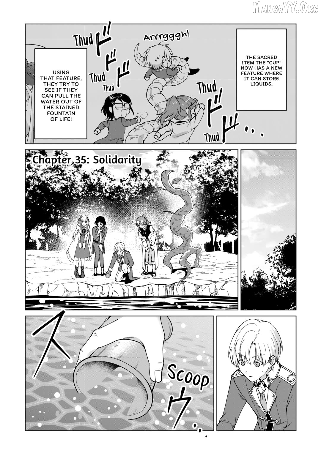 After Receiving the Sacred Item “Cup” That Can Only Produce Water, I Decided To Live Freely in Barren Land Chapter 35 - page 1