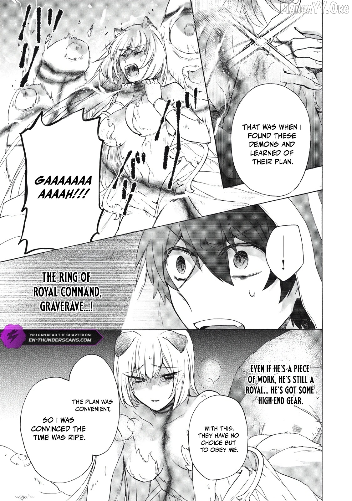 "Kukuku ....... He is the weakest of the Four Heavenly Kings." I was dismissed from my job, but somehow I became the master of a hero and a holy maiden. Chapter 16.2 - page 14