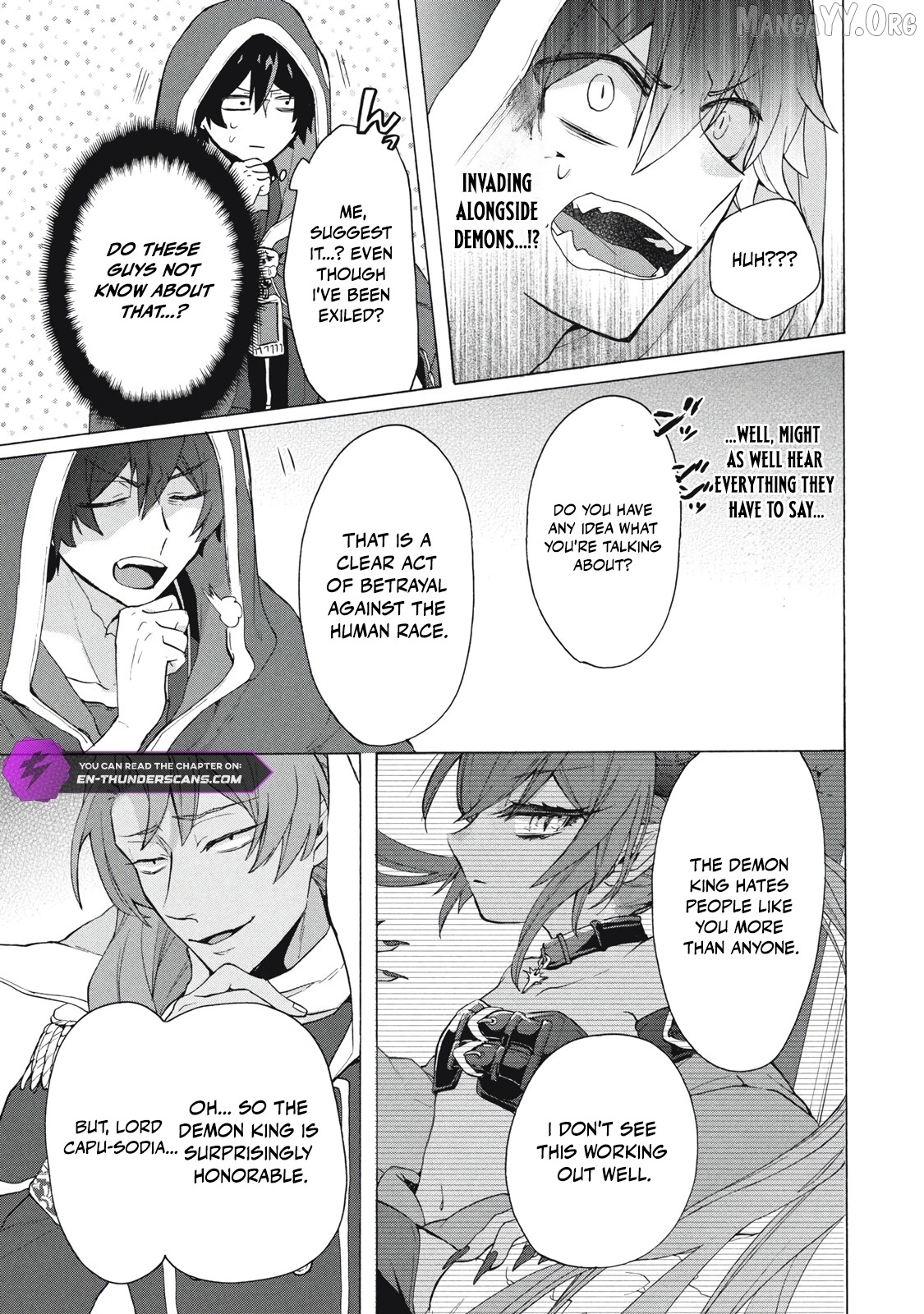 "Kukuku ....... He is the weakest of the Four Heavenly Kings." I was dismissed from my job, but somehow I became the master of a hero and a holy maiden. Chapter 16.2 - page 8