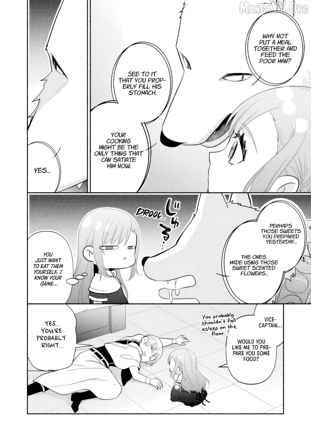 Tensei Youjo. Kamikemono to Ouji to, Saikyou no Ojisan Youhei-dan no Naka de Ikiru. Chapter 32 - page 4