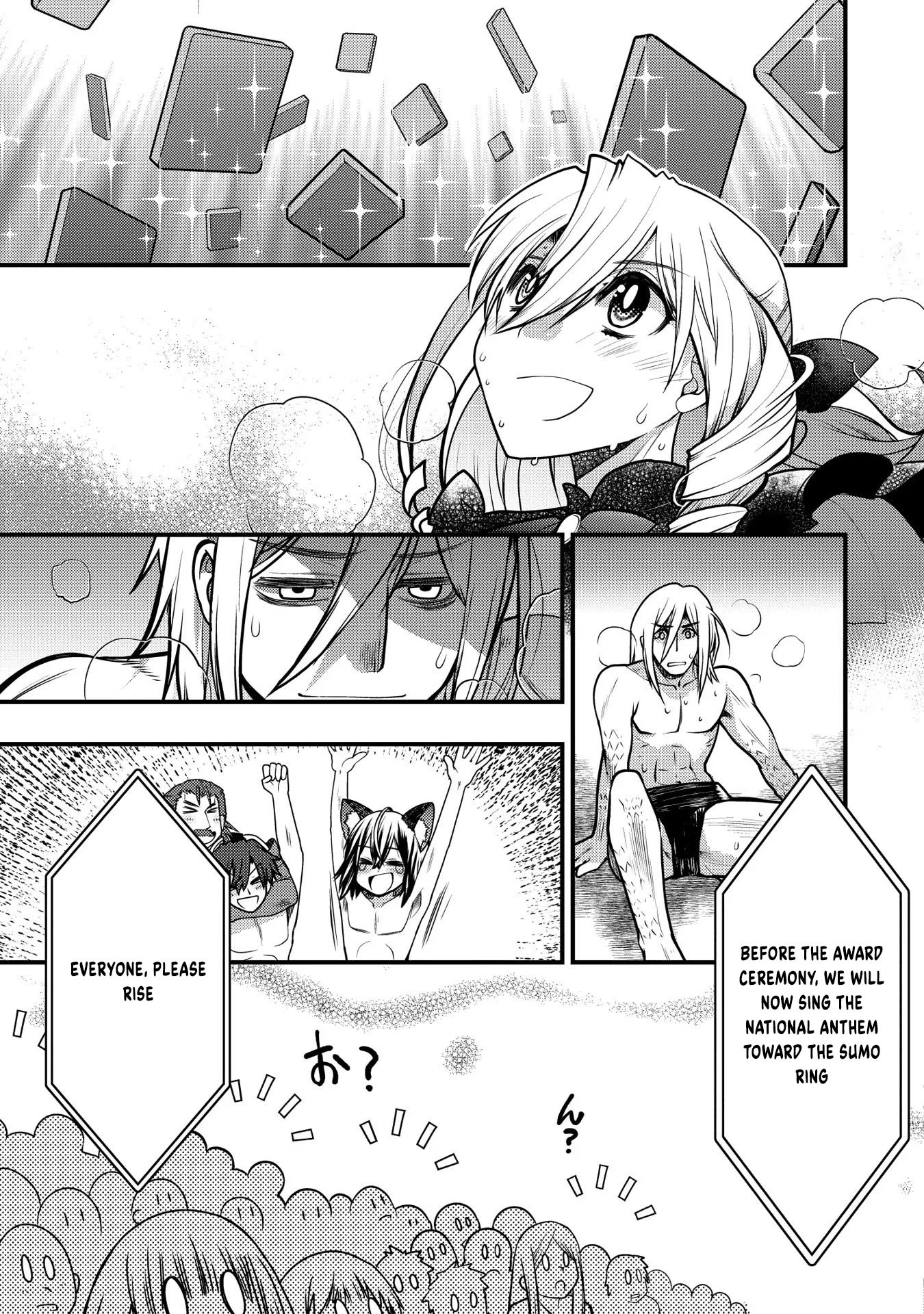 Oozumou Reijou ~Seijo ni Hirateuchi wo Kuratta Shunkan Sumou Budatta Zense wo Omoidashita Akuyaku Reijou no Watashi wa sute Neko Ouji ni Chanko wo Furumaitai Haadosukoidosukoi~ Chapter 14 - page 20