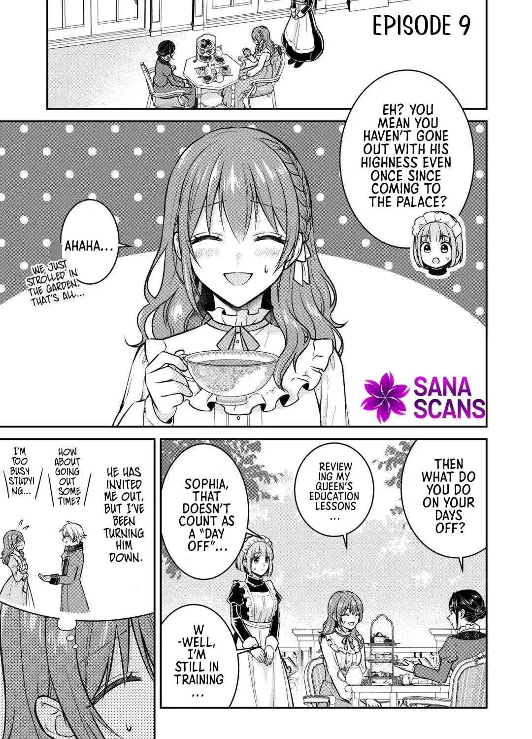 Reincarnated as the Prince’s Fiancée?! And Now Queen Training Begins! Chapter 9 - page 1