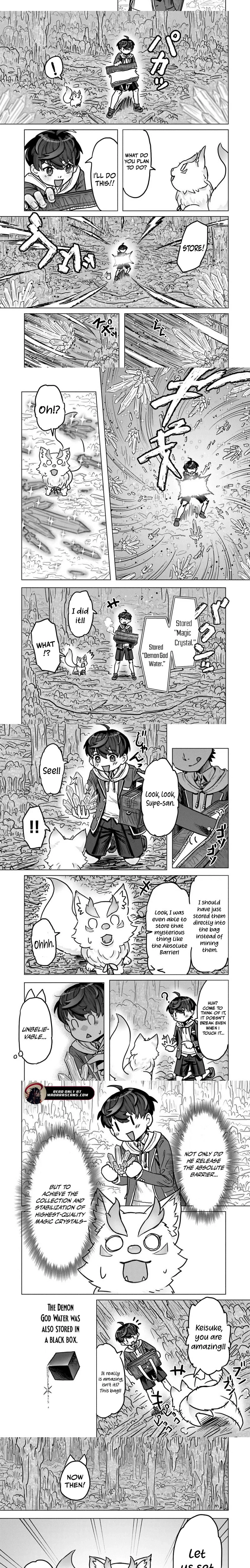 Kaban no Yuusha no Isekai Nonbiri Tabi ~Jitsuwa "Kaban" wa nani demo Kyuushuu Dekirushi, Nihon kara nandemo Toriyose ga Dekiru Cheat bukideshita~ Chapter 4.1 - page 4