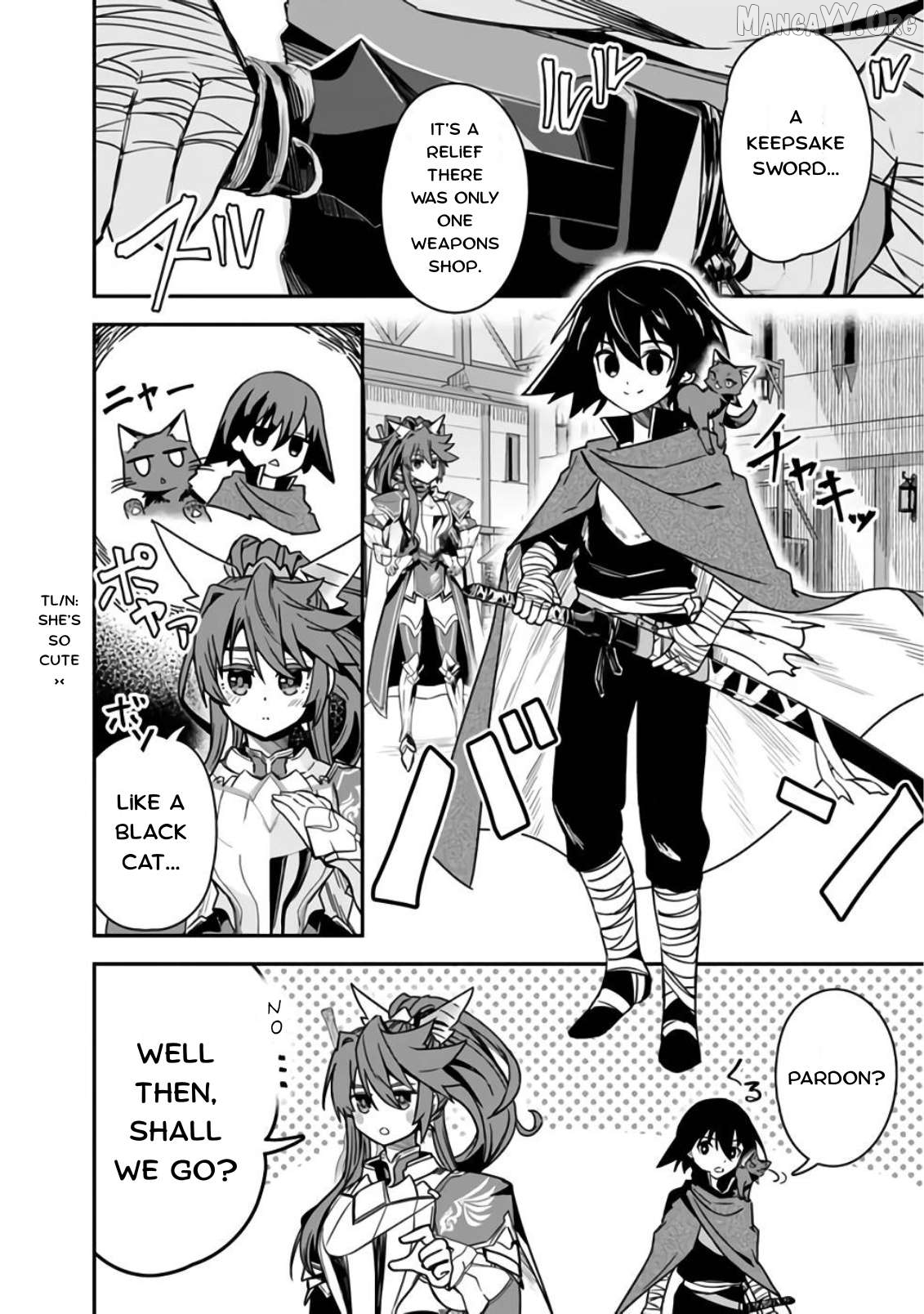 Kuroneko no Kenshi ~Black na Party wo Yametara S-kyuu Boukensha ni Scout Saremashita. Imasara "Modotte kite" to Iwaretemo "Mousoi" desu~ Chapter 4 - page 2