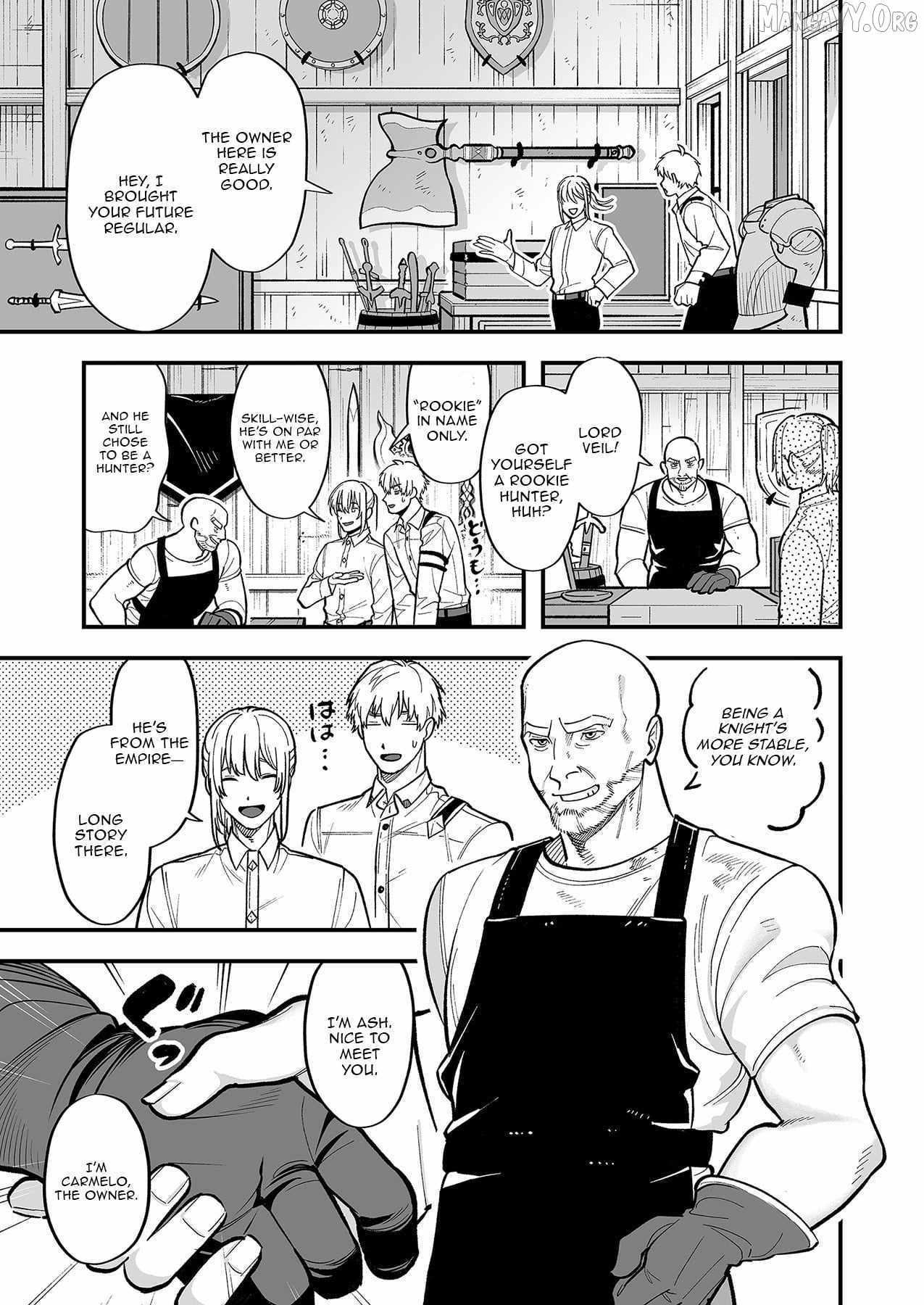 Haiiro no Ash ~Teikoku Kishidan wo Kubi ni Natta Ore wa Dungeon Toshi de Haiiro no Jinsei wo Hikkuri Kaesu~ Chapter 4 - page 8