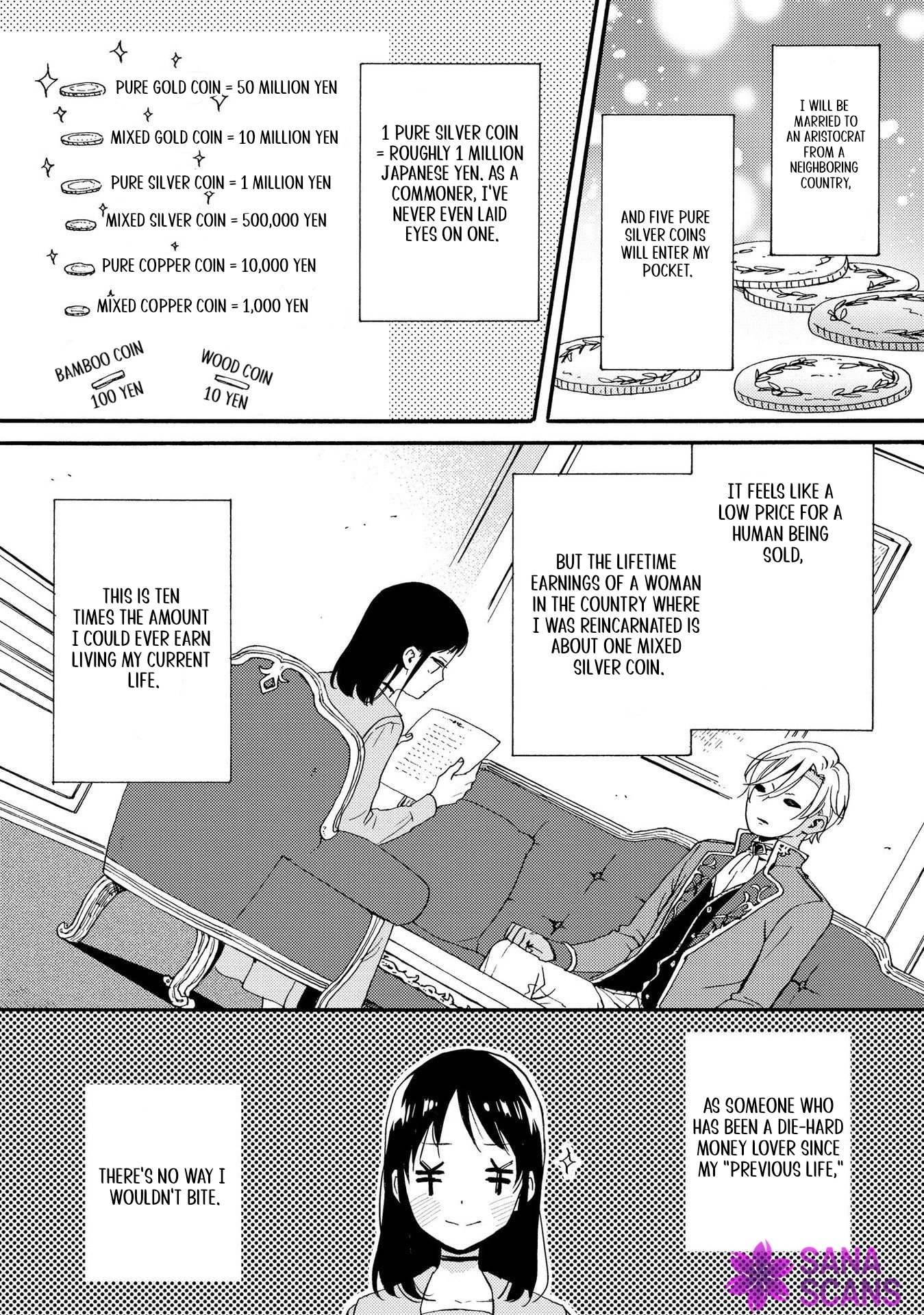 A Money-Loving Commoner's Contract Marriage with a Self-Doubting Noble Chapter 1 - page 2