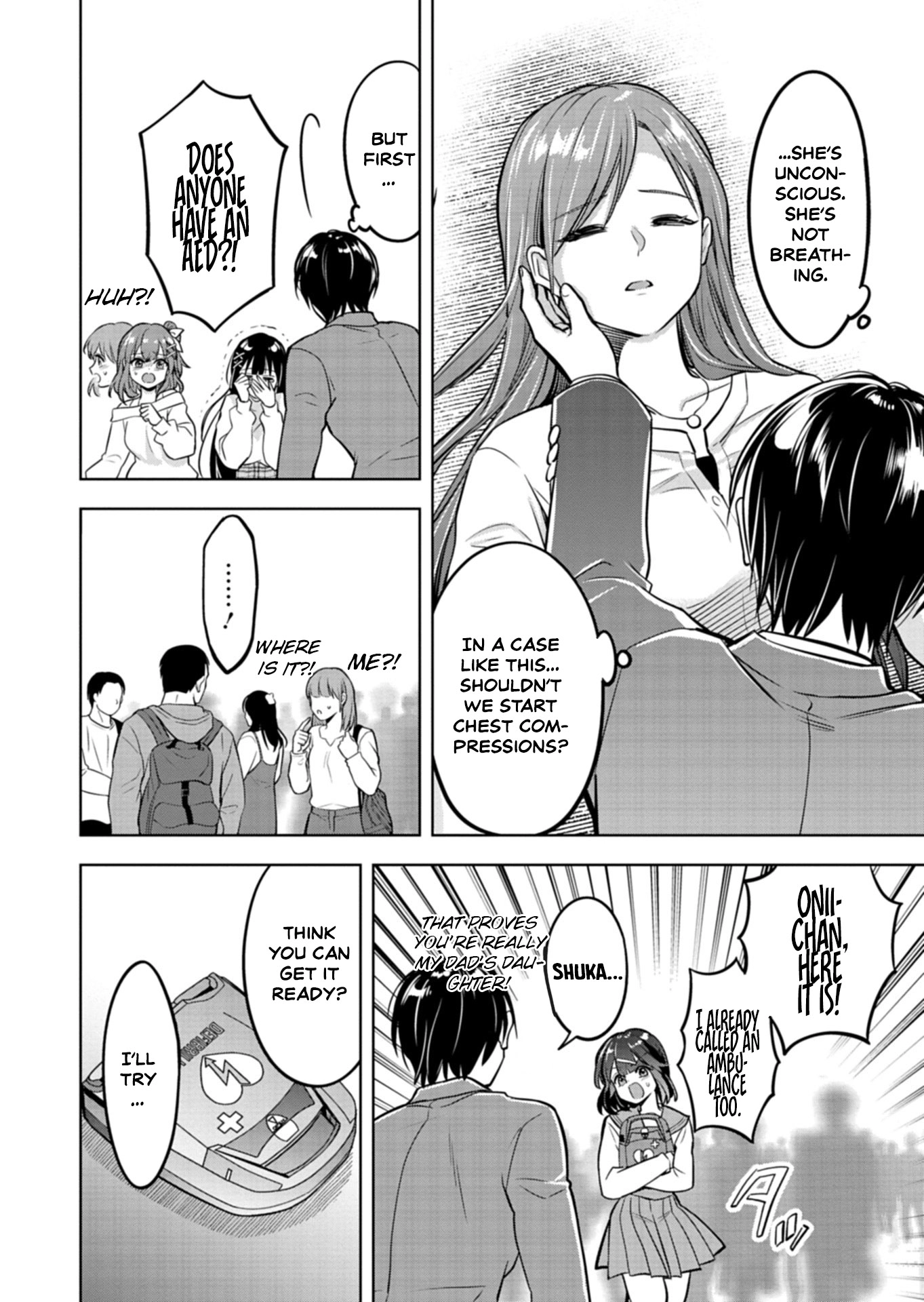 For saving an elderly collapsed women, I got to date her beautiful twin daughters Chapter 1 - page 14