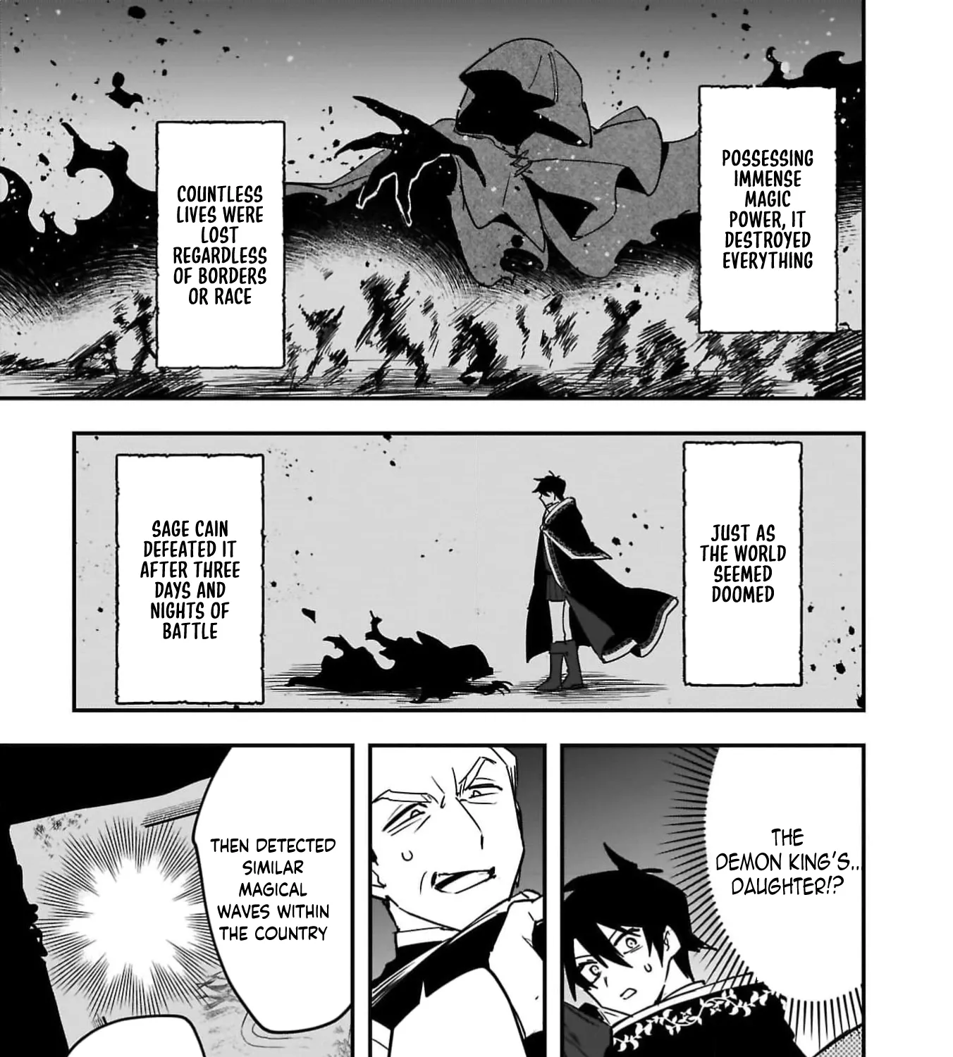 Tsuihou Saikyou Kuzu (?) Kenja no Henkyou Kosodate Slow Life Kuzu da to Kanchigaisaregachi na Saikyou no Zen'nin wa Maou no Musume wo Chouzetsu Iko ni Sodateageru Chapter 1 - page 57