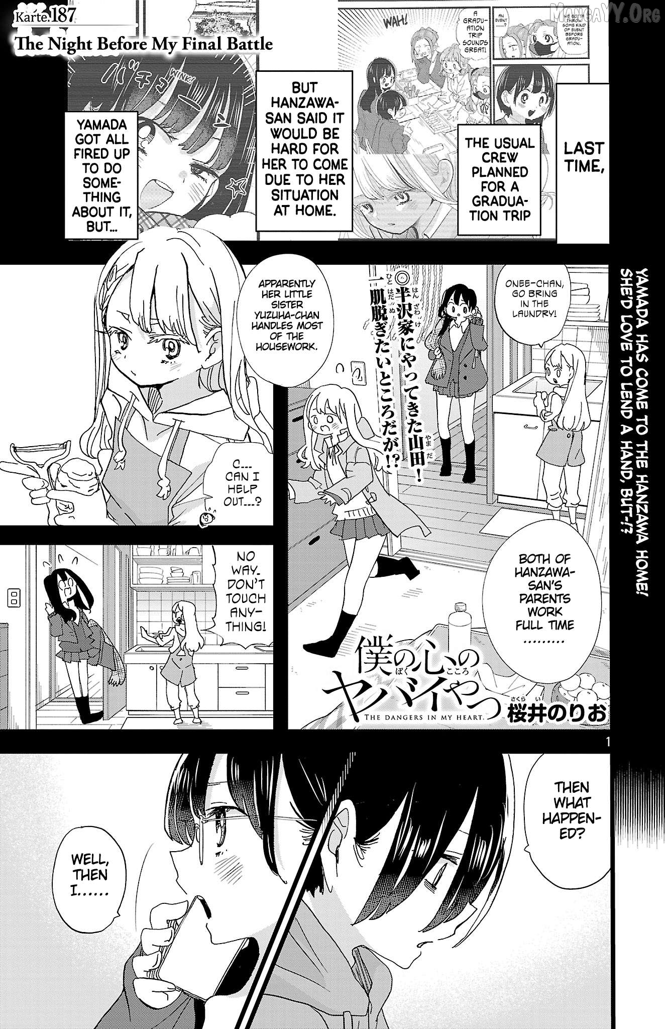 Boku no Kokoro no Yabai yatsu Chapter 187 - page 1