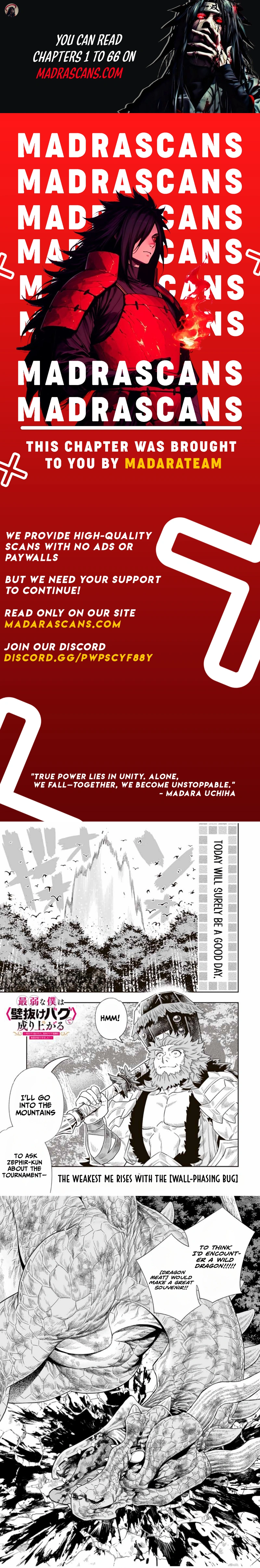 Saijaku na Boku wa "Kabenuke Bugs" de Nariagaru ~Kabe wo Surinuketara, Shokai Clear Houshuu wo Mugen Kaishuu Dekimashita!~ Chapter 44 - page 1