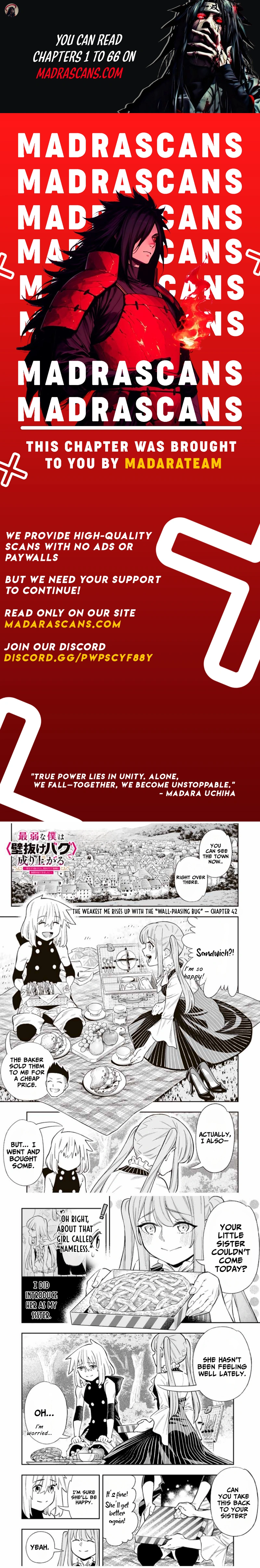 Saijaku na Boku wa "Kabenuke Bugs" de Nariagaru ~Kabe wo Surinuketara, Shokai Clear Houshuu wo Mugen Kaishuu Dekimashita!~ Chapter 42 - page 1