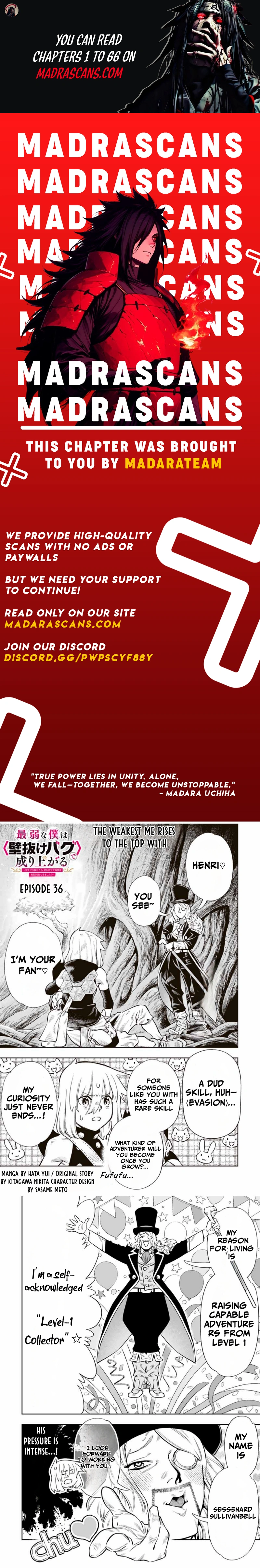 Saijaku na Boku wa "Kabenuke Bugs" de Nariagaru ~Kabe wo Surinuketara, Shokai Clear Houshuu wo Mugen Kaishuu Dekimashita!~ Chapter 36 - page 1