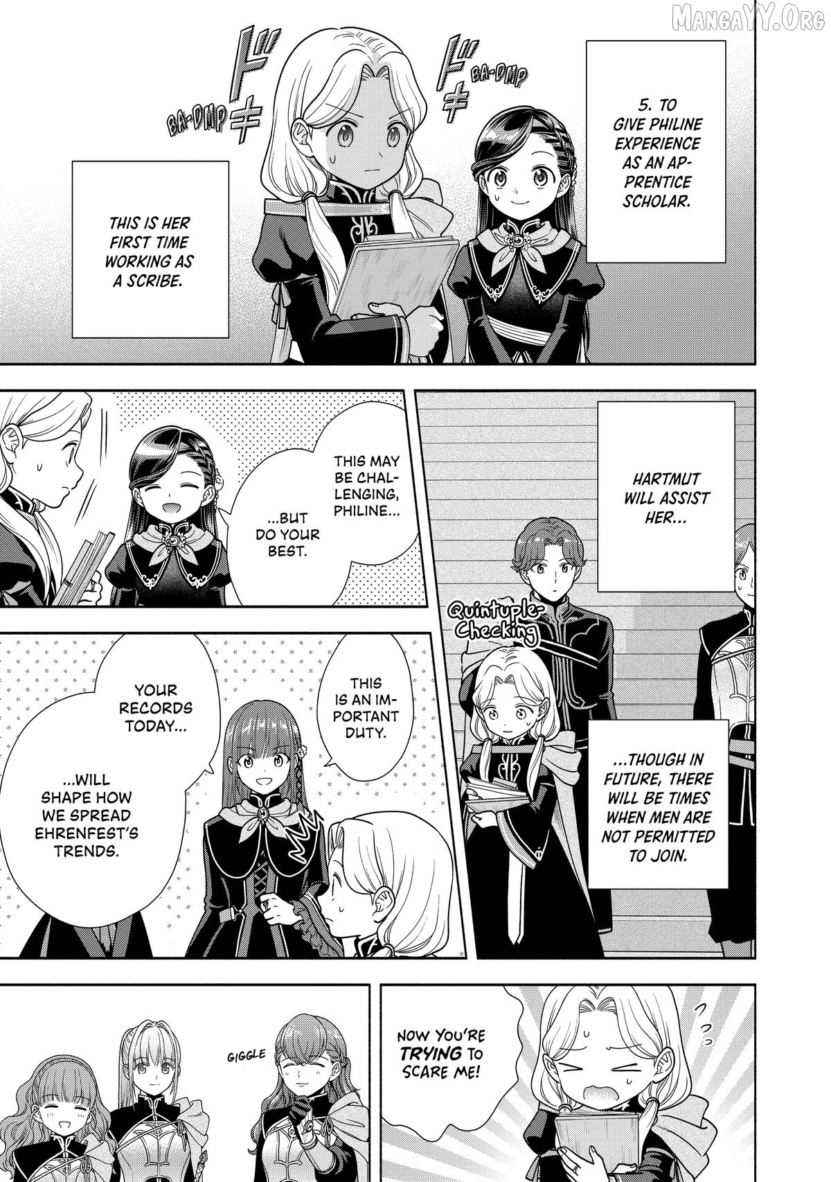 Honzuki No Gekokujou ~Shisho Ni Naru Tame Ni Wa Shudan Wo Erandeiraremasen~ Dai 4-Bu 「 Kizokuin No Toshokan Wo Sukuitai!」 Chapter 23 - page 3