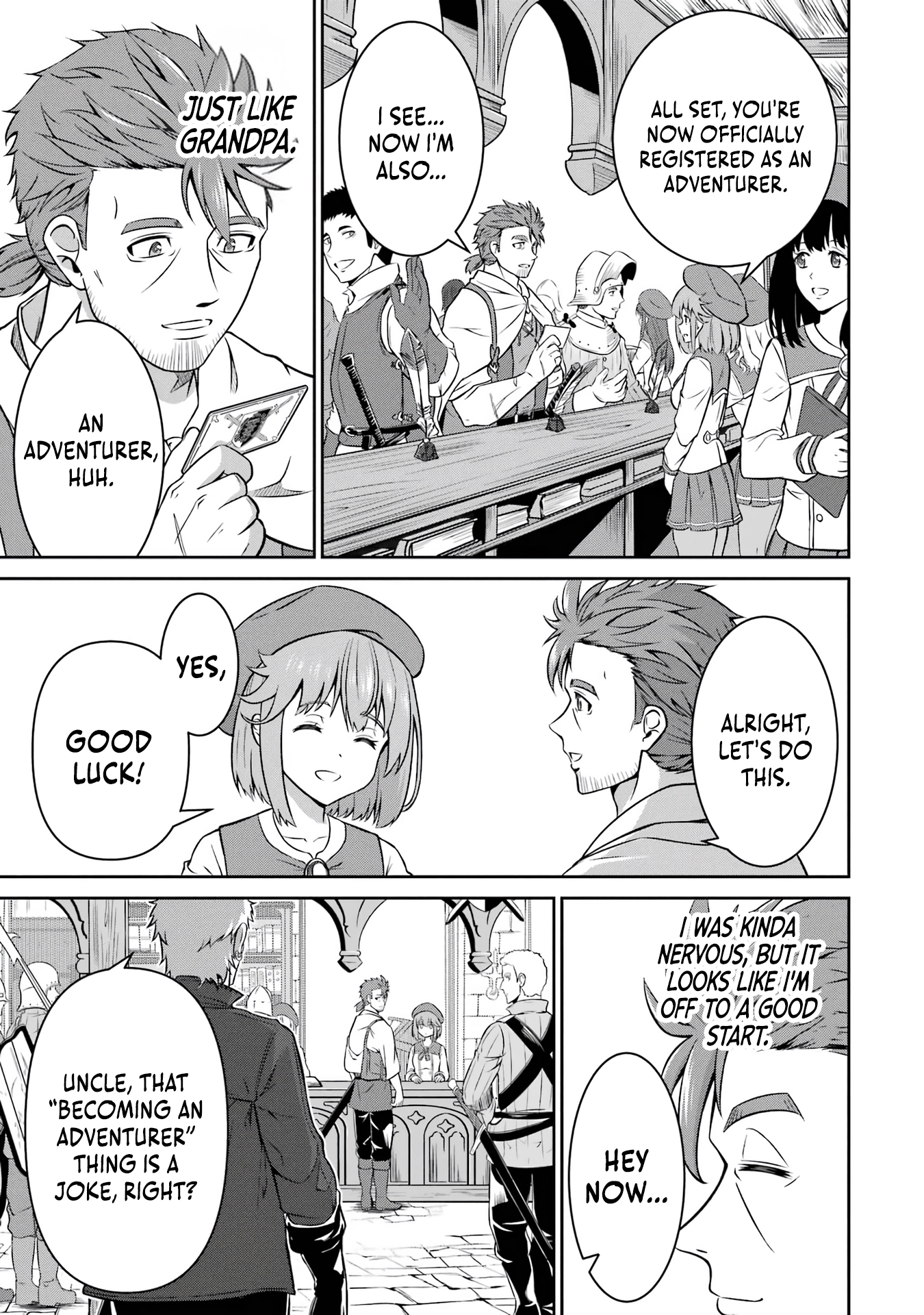 Ossan Boukensha no Okureta Eiyuu-tan - Kansha no Suburi o 1 nichi 1 man Kaishite itara, Kensei ga Deshi-iri Shigan ni Yatte Kita Chapter 2 - page 11